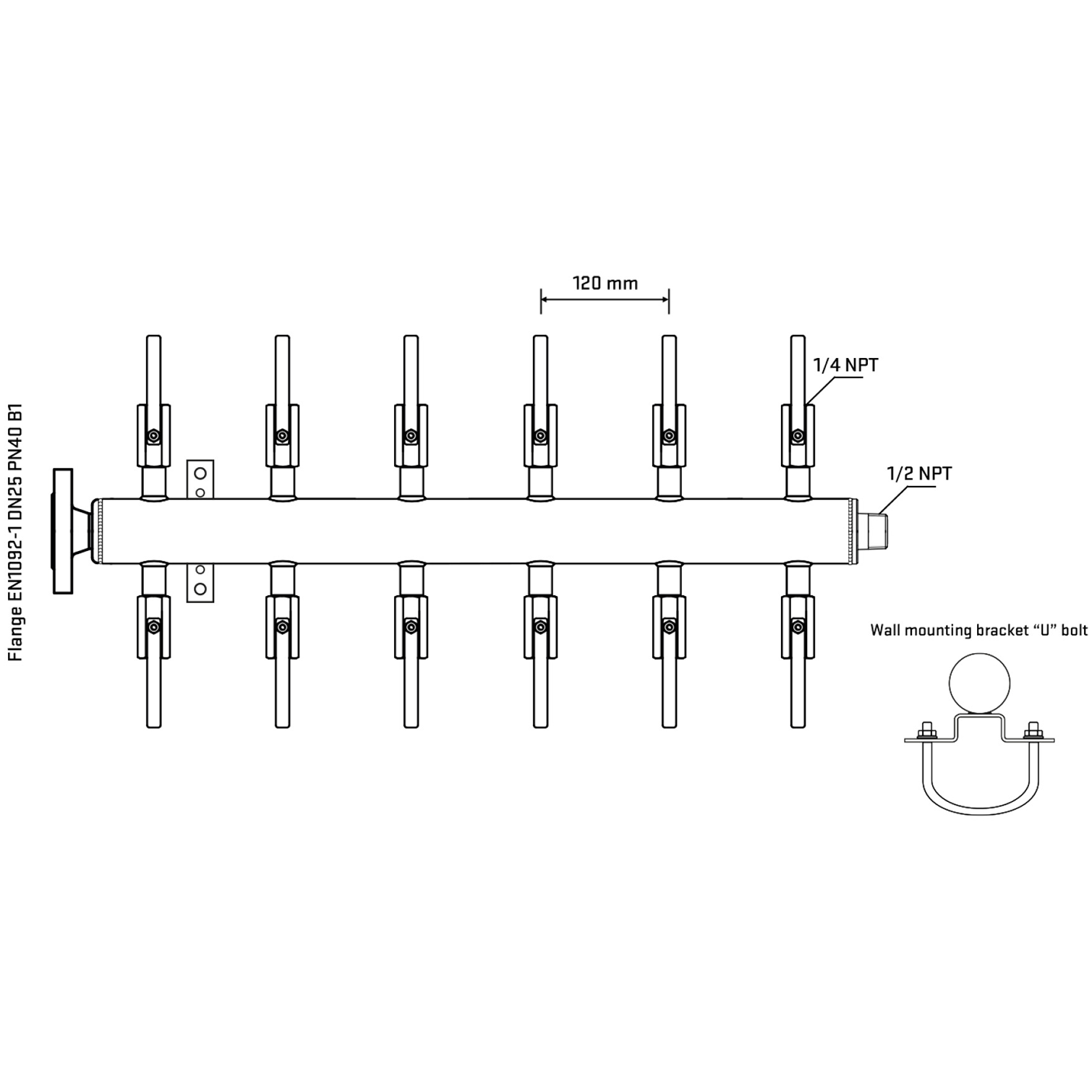 M512B090331 Manifolds Stainless Steel Double Sided