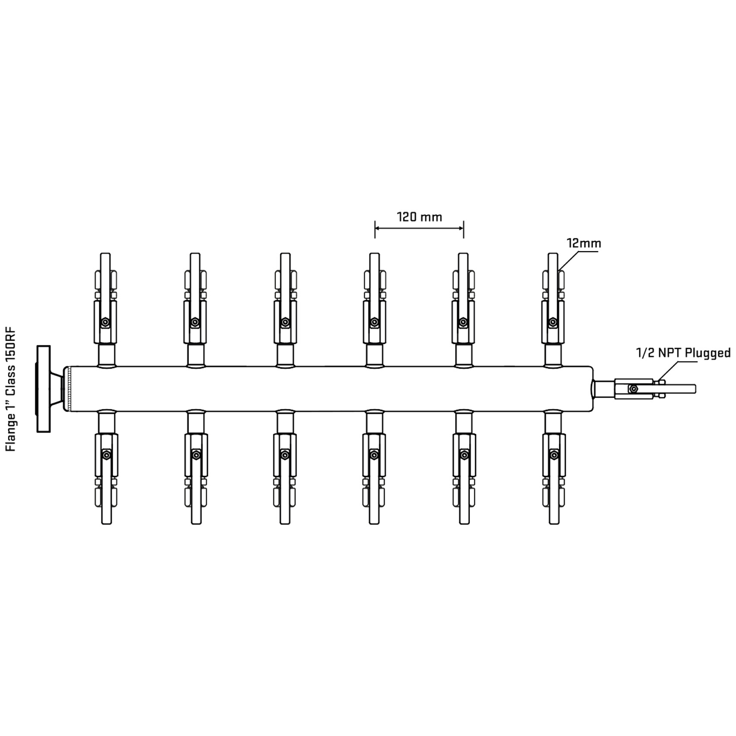 M512B100110 Manifolds Stainless Steel Double Sided