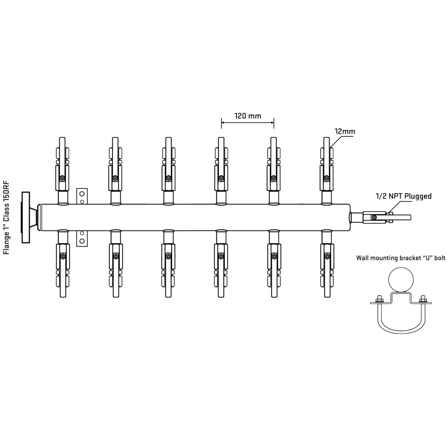 M512B100111 Manifolds Stainless Steel Double Sided