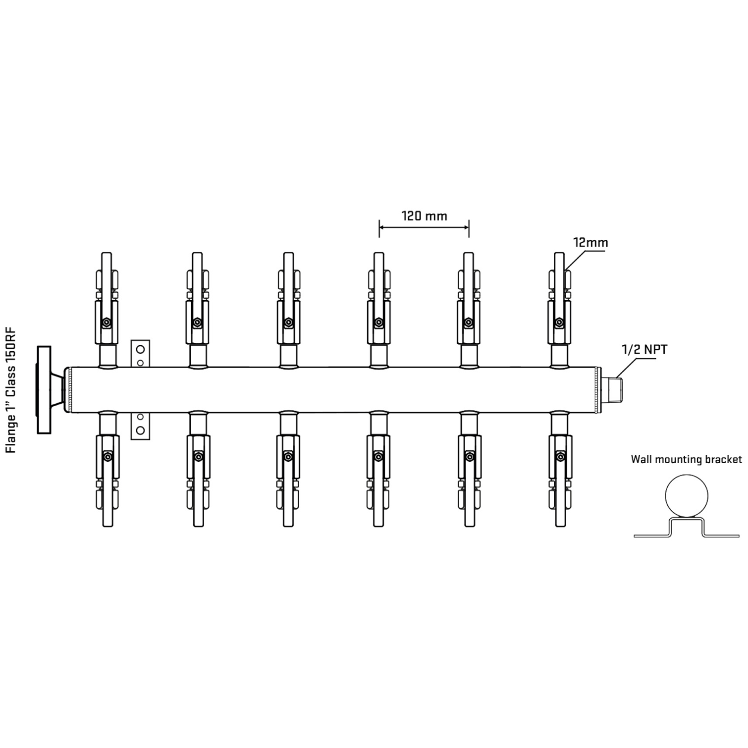 M512B100132 Manifolds Stainless Steel Double Sided