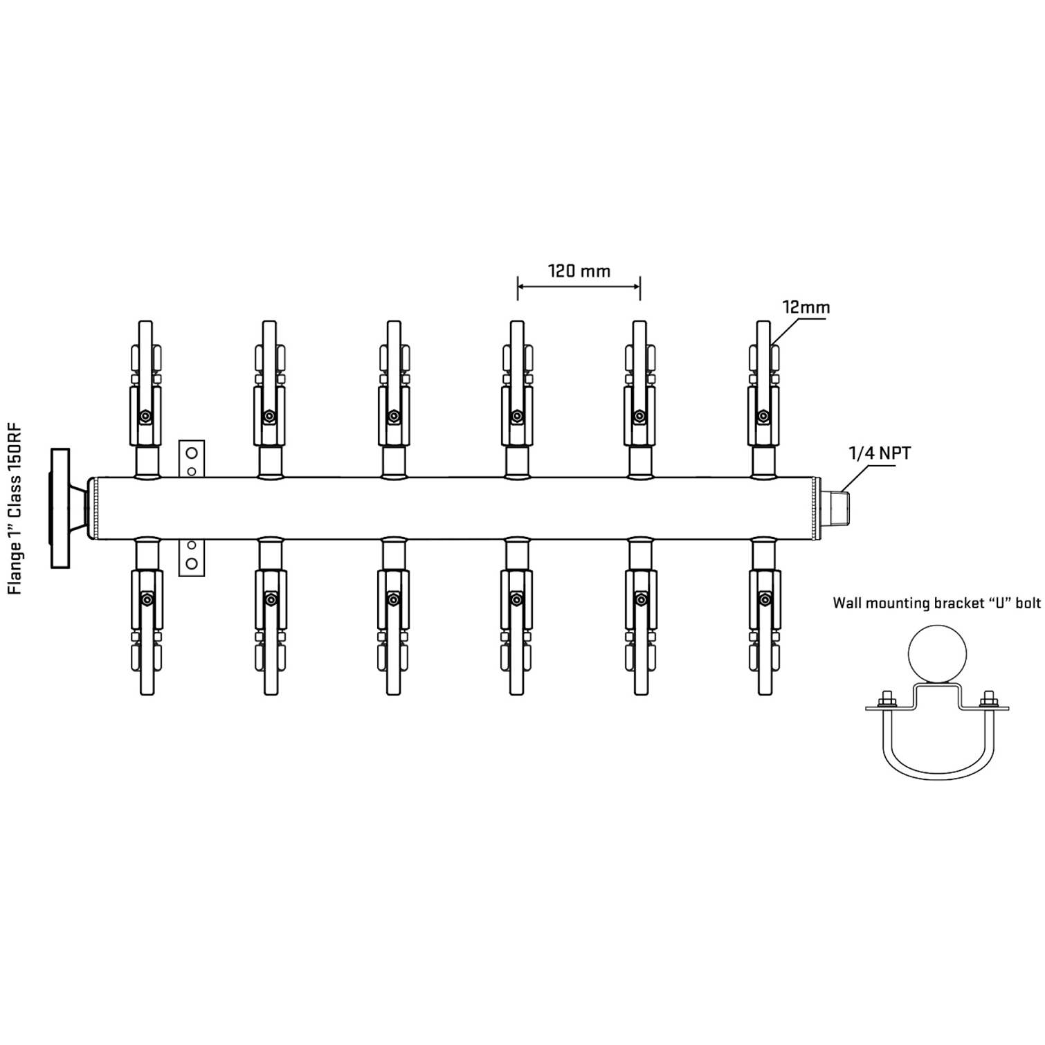 M512B100141 Manifolds Stainless Steel Double Sided