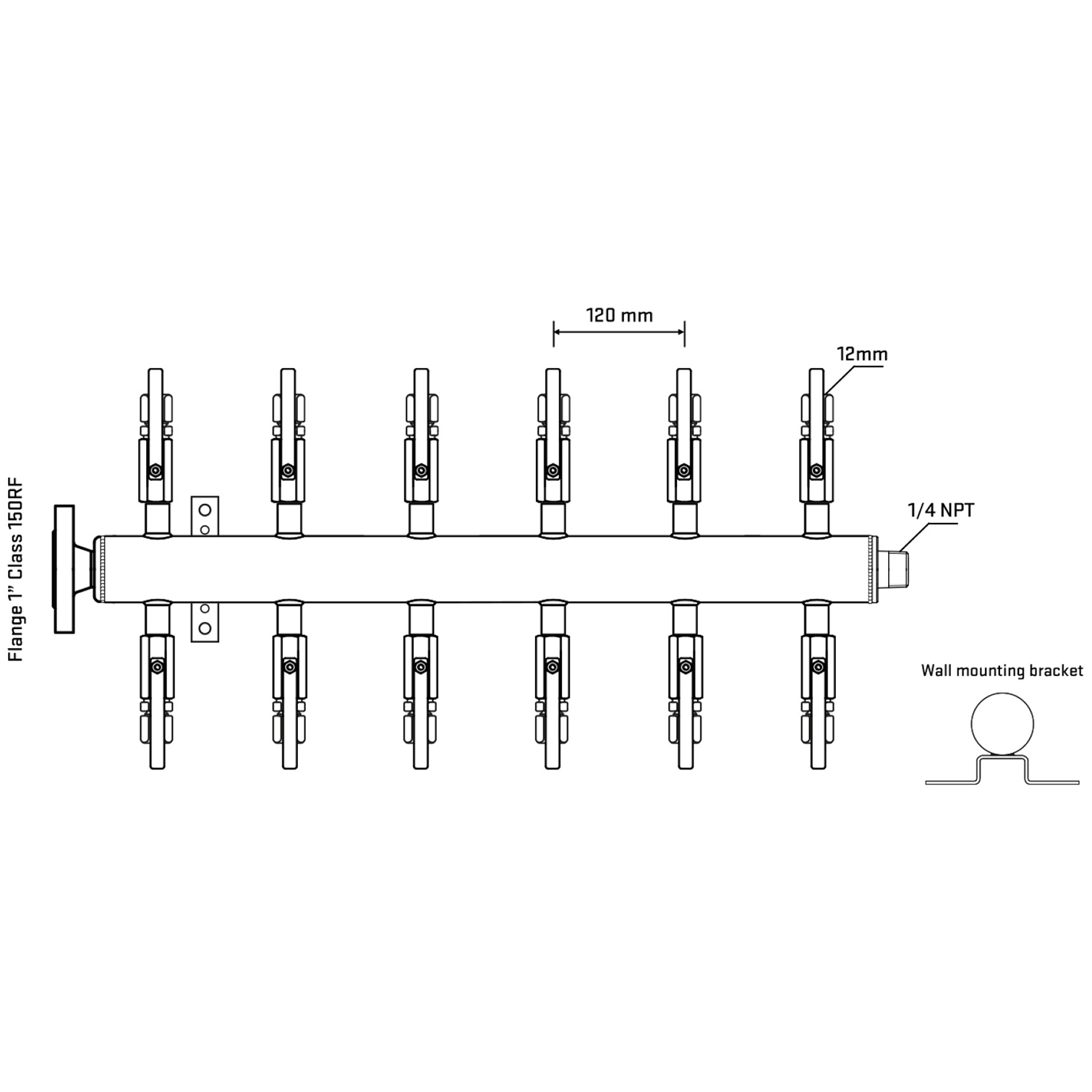 M512B100142 Manifolds Stainless Steel Double Sided