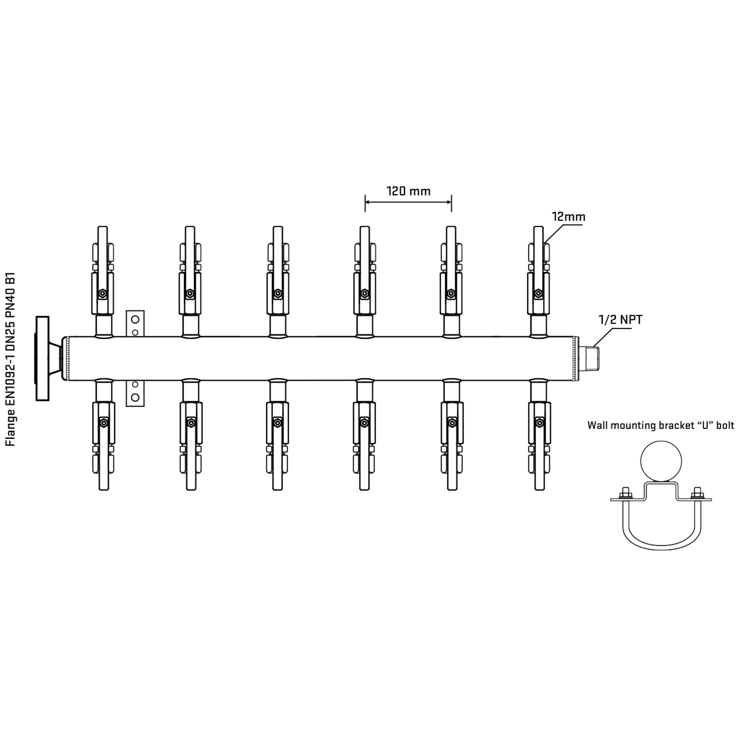 M512B100331 Manifolds Stainless Steel Double Sided