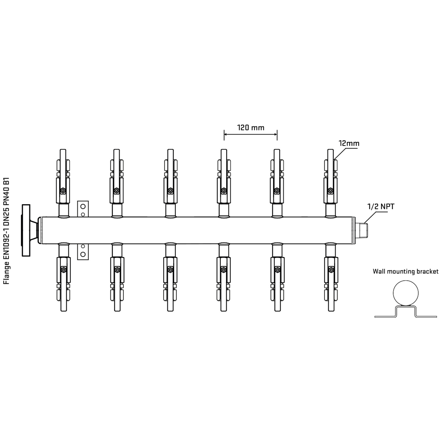 M512B100332 Manifolds Stainless Steel Double Sided