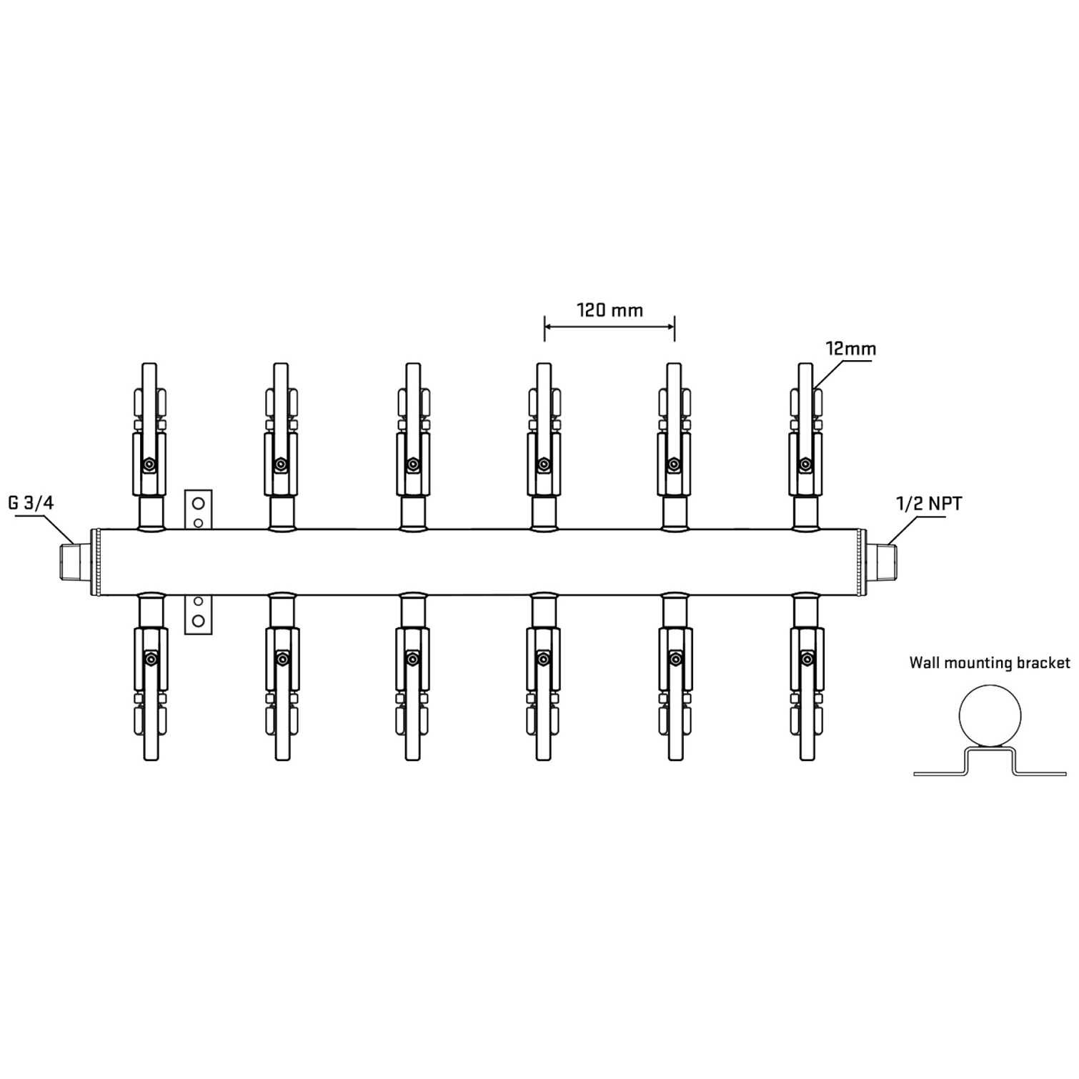 M512B100432 Manifolds Stainless Steel Double Sided