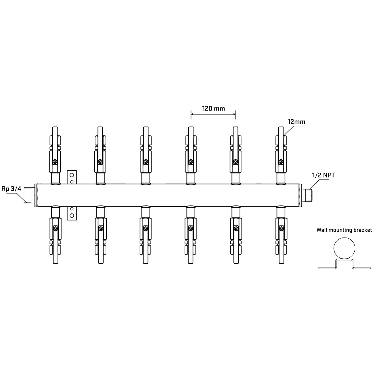 M512B100632 Manifolds Stainless Steel Double Sided