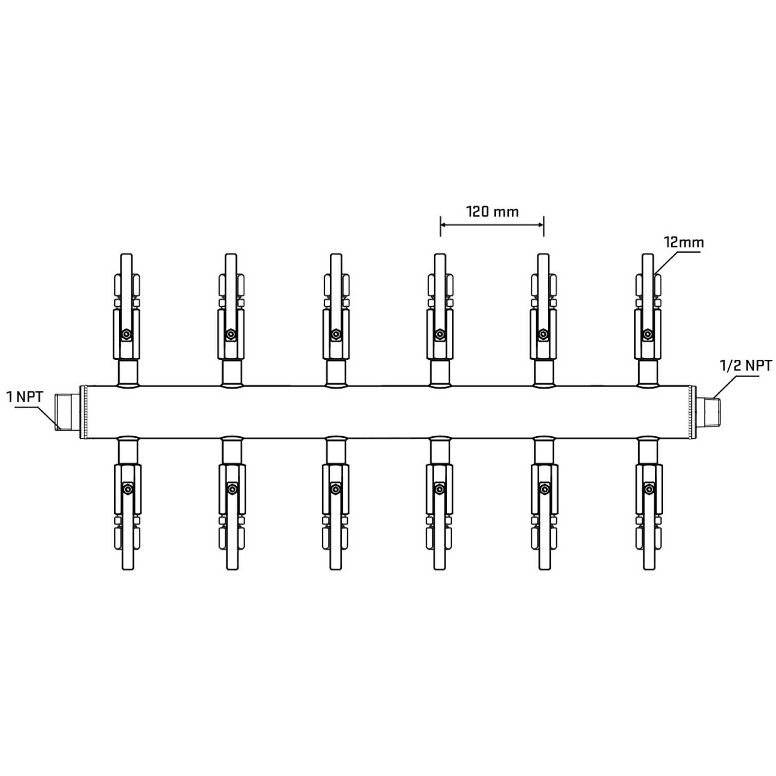 M512B101130 Manifolds Stainless Steel Double Sided