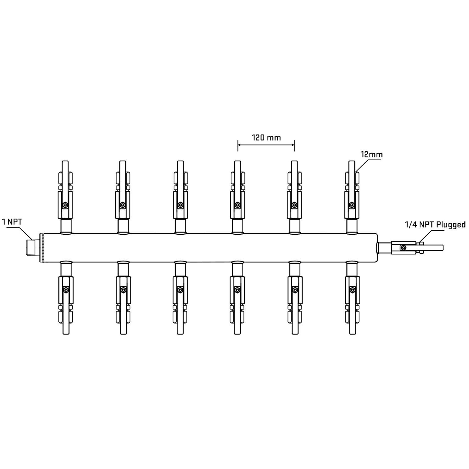 M512B110920 Manifolds Stainless Steel Double Sided