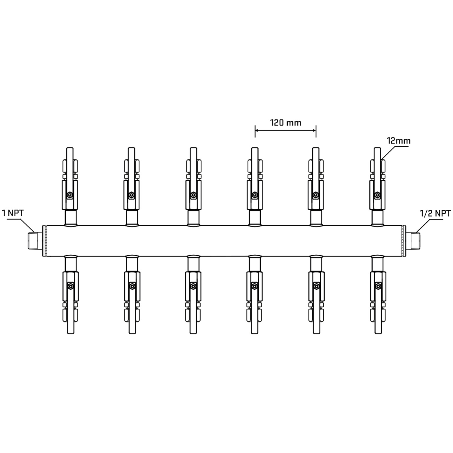 M512B110930 Manifolds Stainless Steel Double Sided