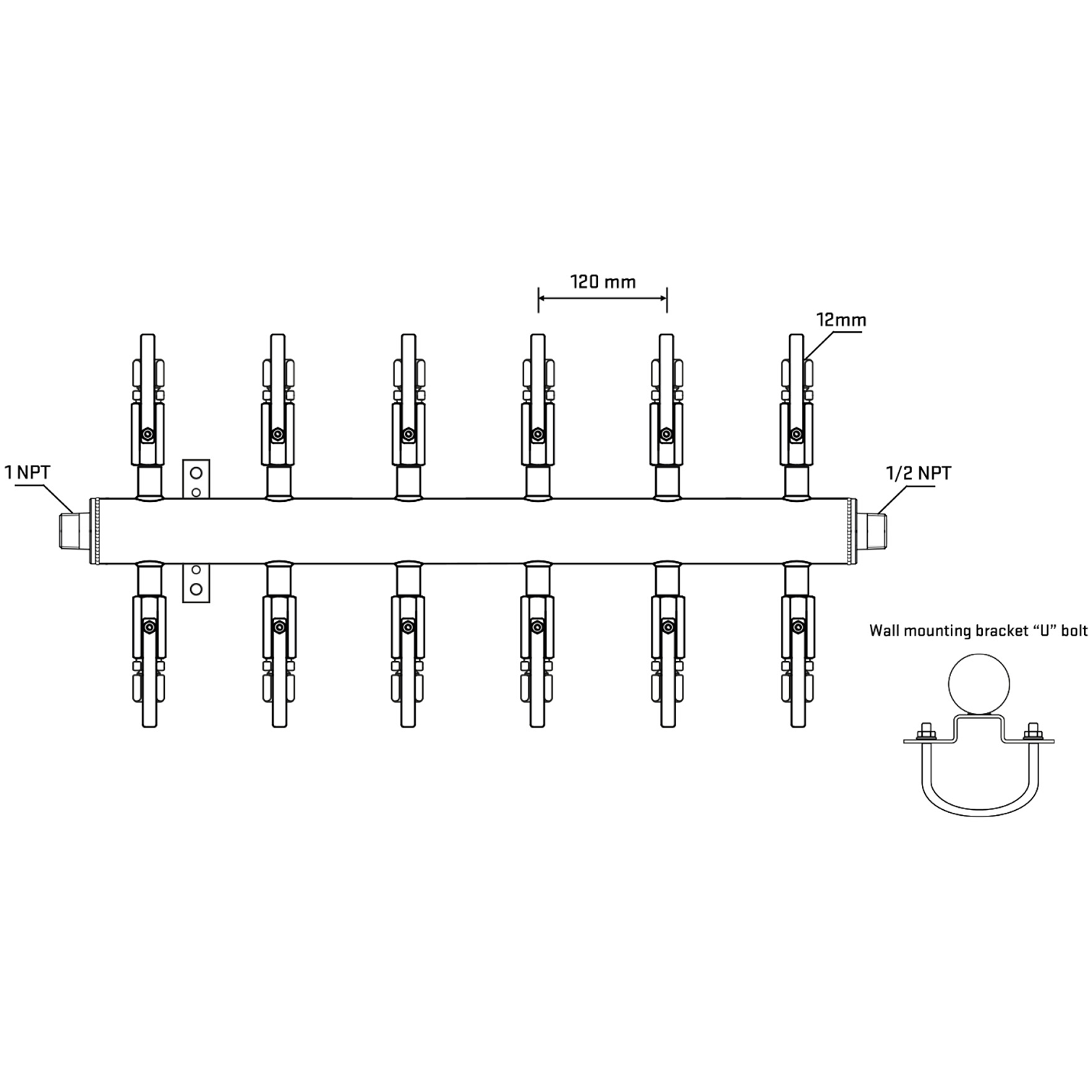 M512B110931 Manifolds Stainless Steel Double Sided