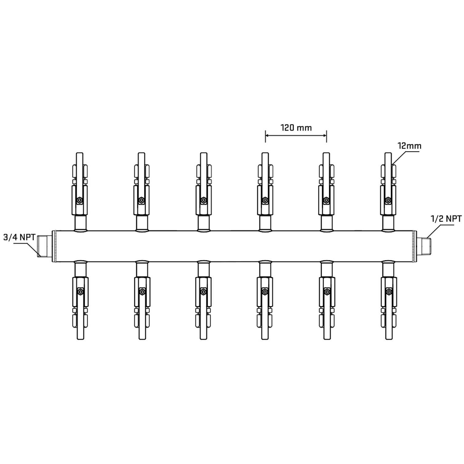 M512B111030 Manifolds Stainless Steel Double Sided