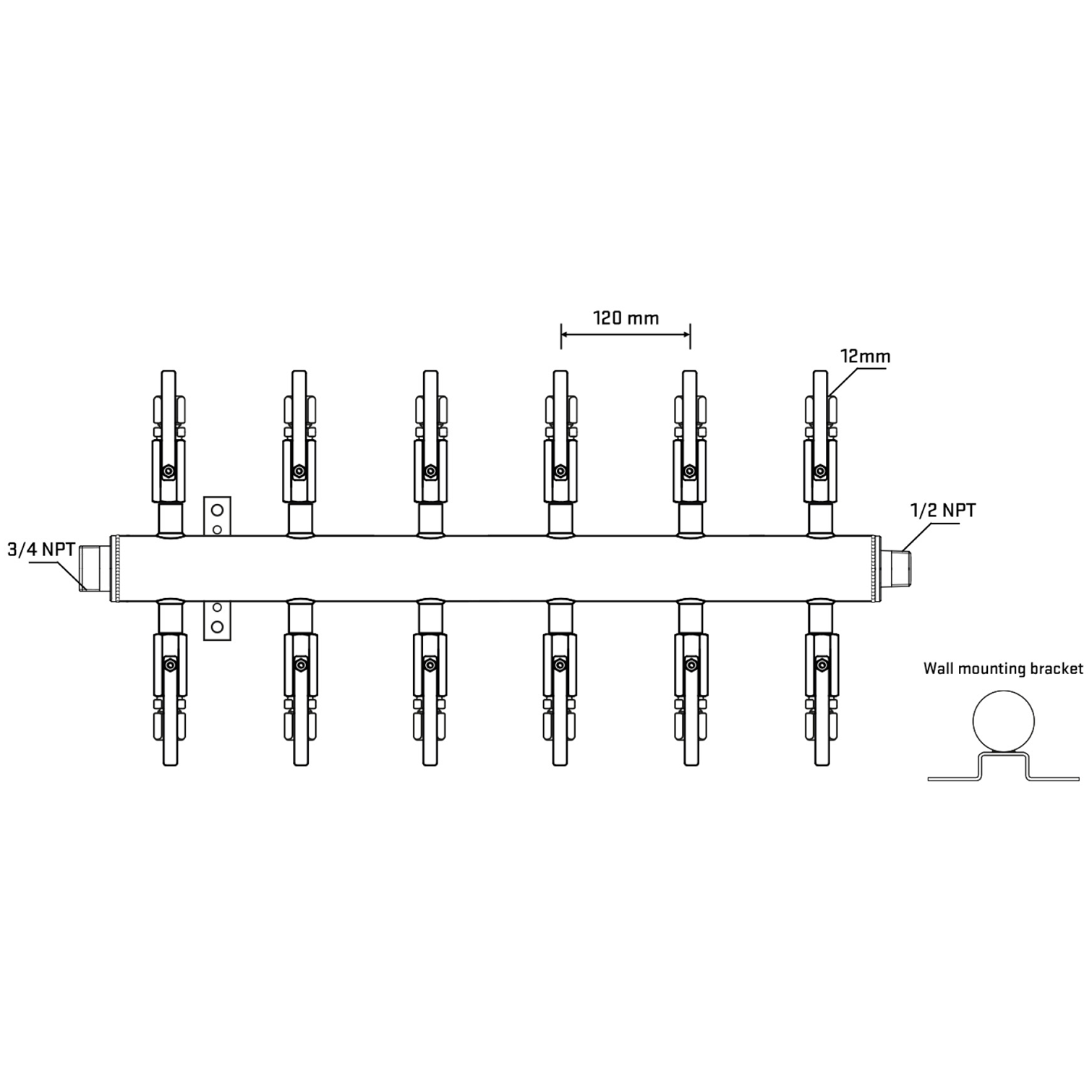 M512B111032 Manifolds Stainless Steel Double Sided