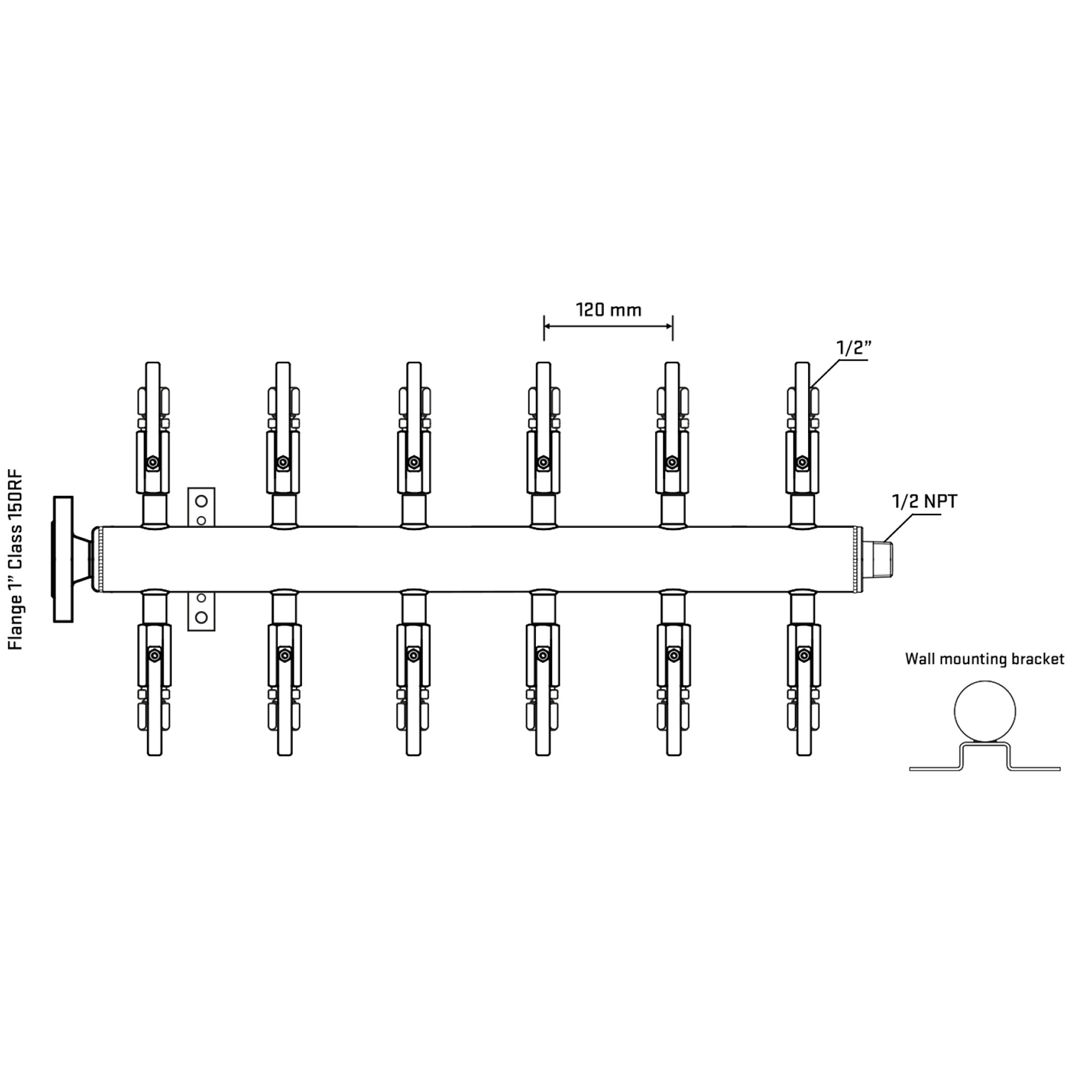 M512B120132 Manifolds Stainless Steel Double Sided