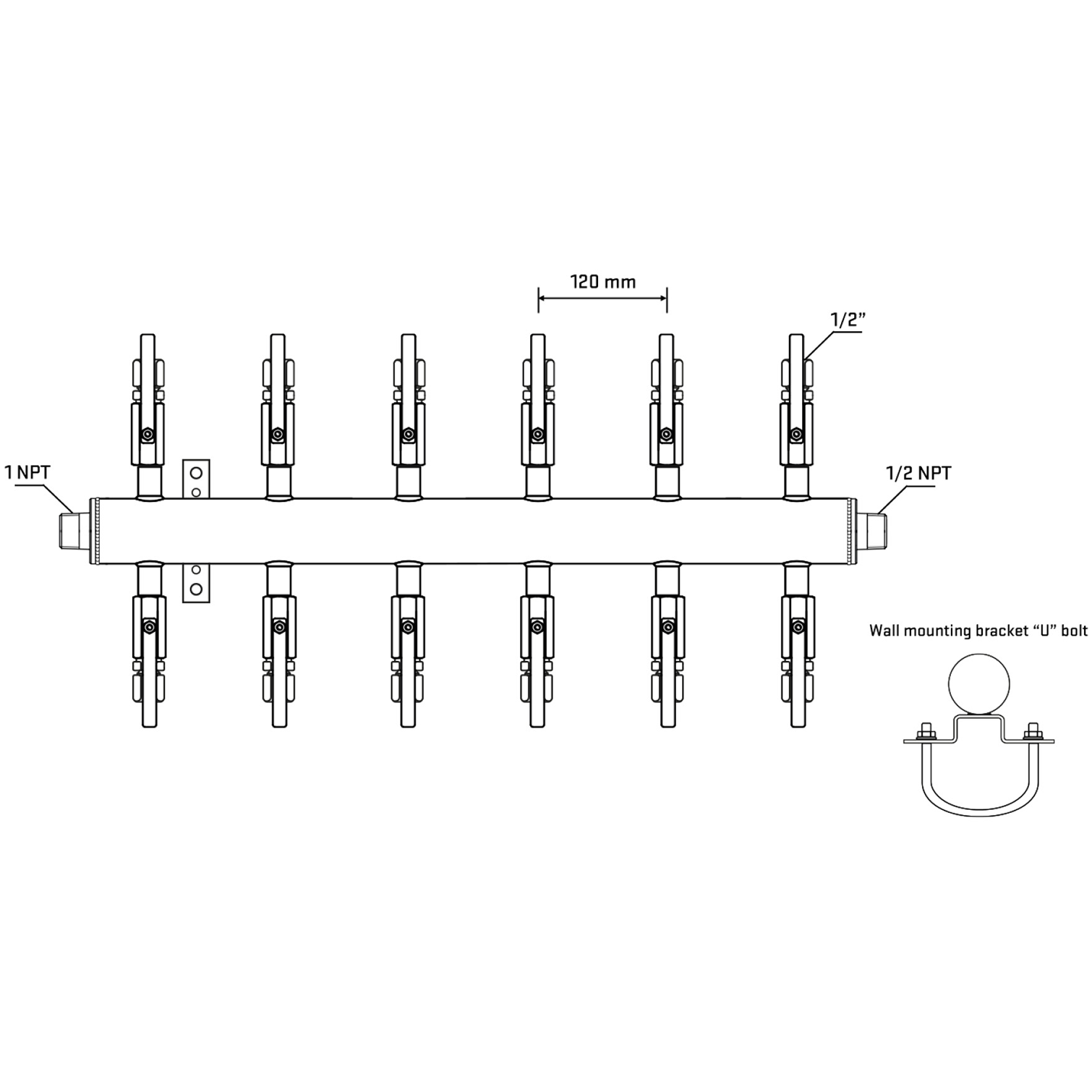 M512B120931 Manifolds Stainless Steel Double Sided