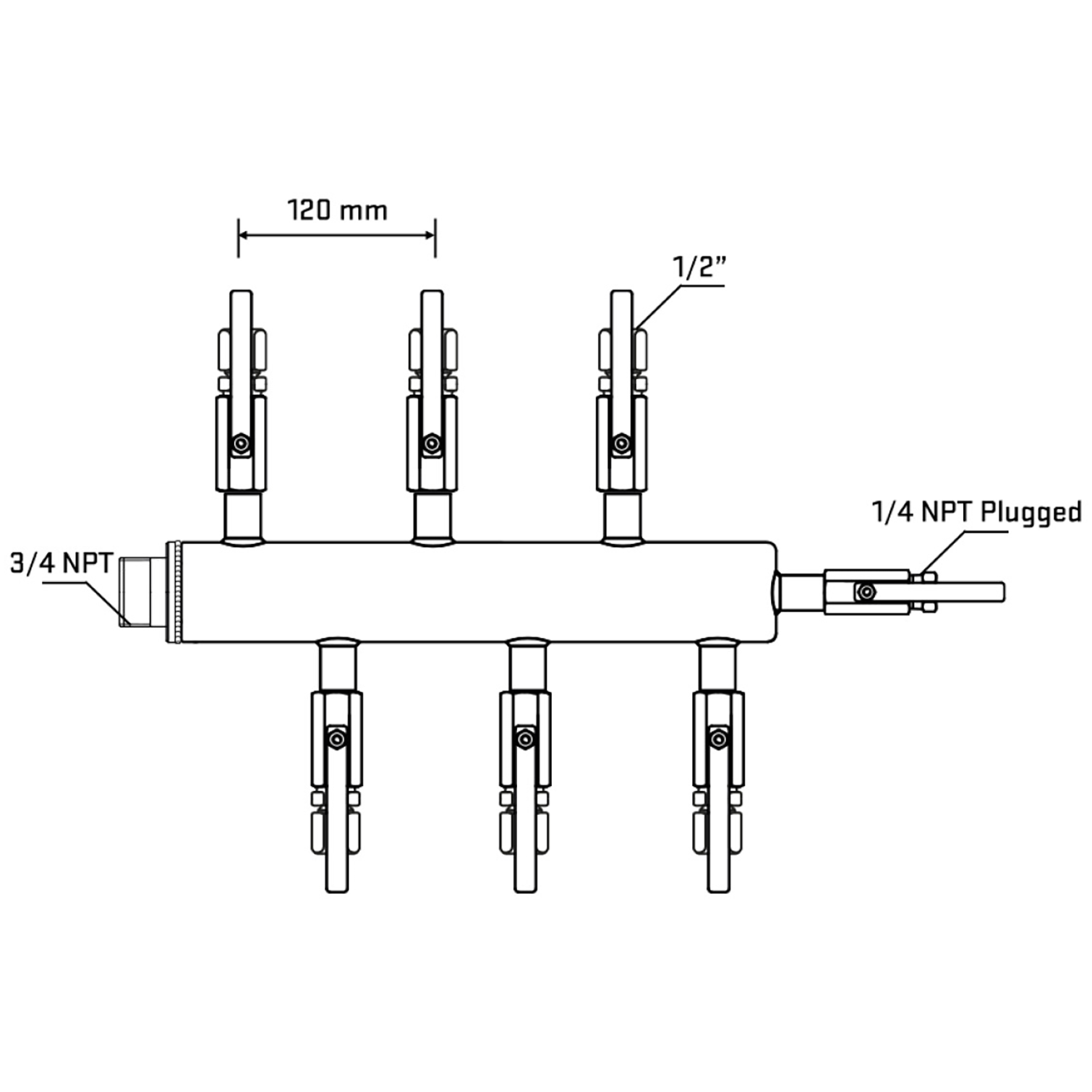 M5F1B121020 Manifolds Stainless Steel Double Sided