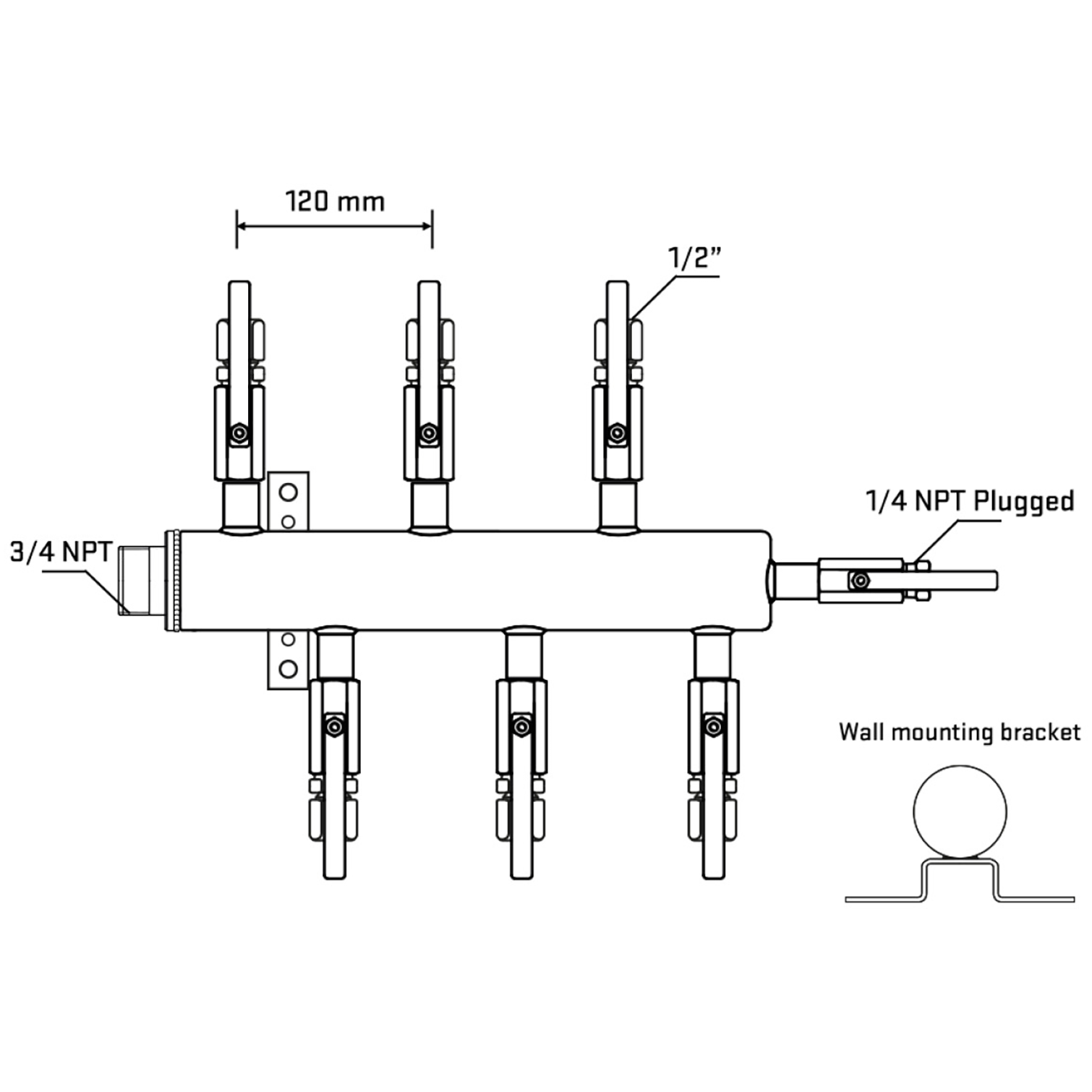 M5F1B121022 Manifolds Stainless Steel Double Sided