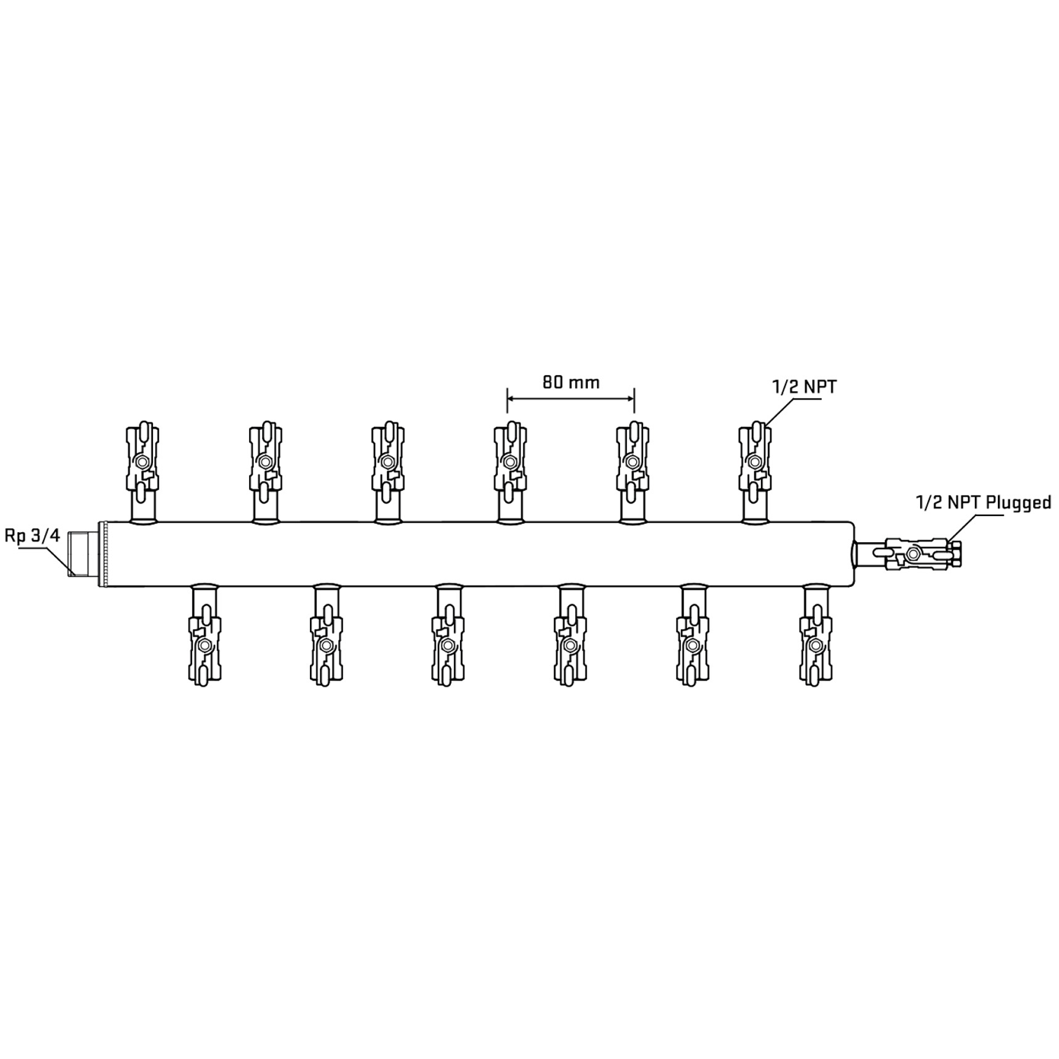 M5F2A010610 Manifolds Stainless Steel Double Sided