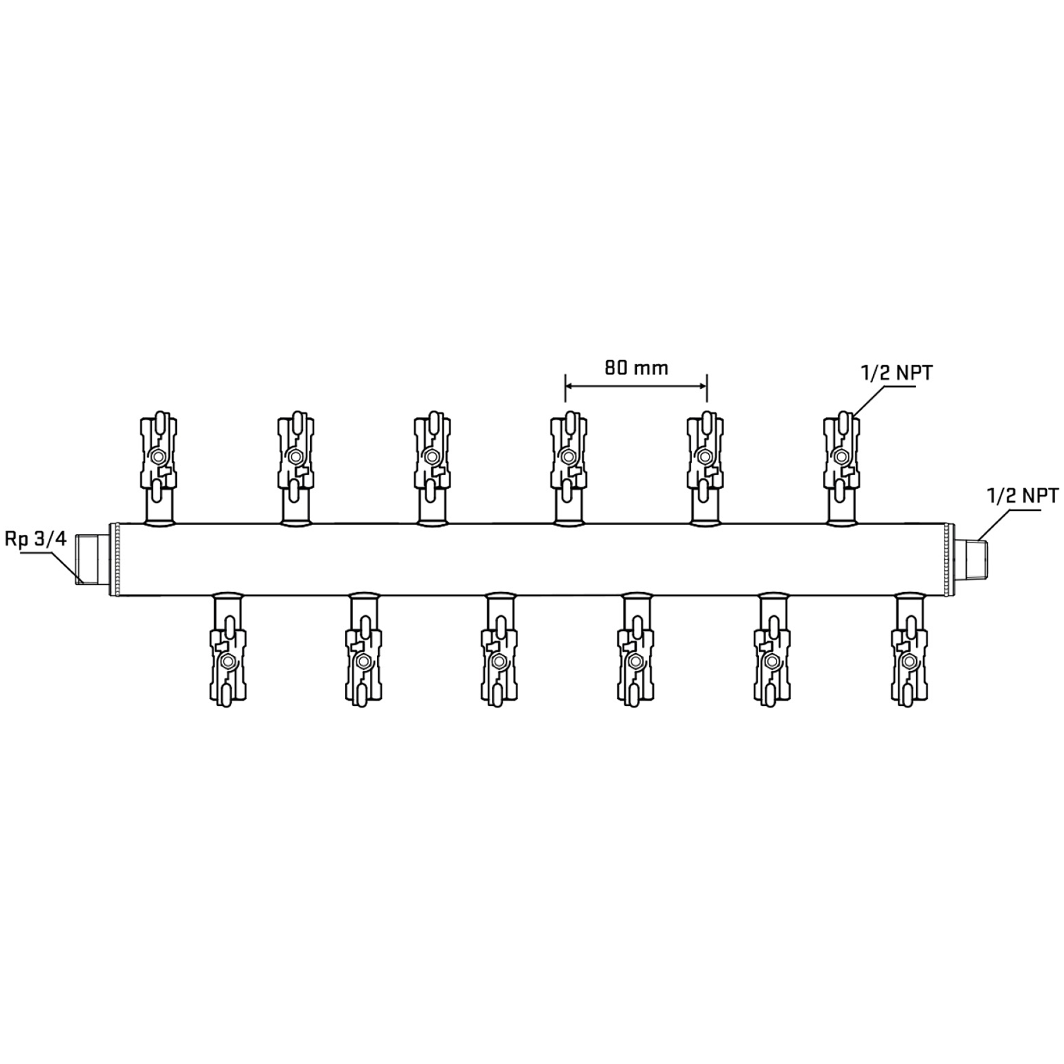 M5F2A010630 Manifolds Stainless Steel Double Sided