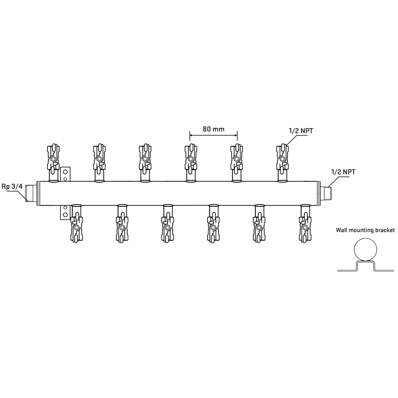 M5F2A010632 Manifolds Stainless Steel Double Sided