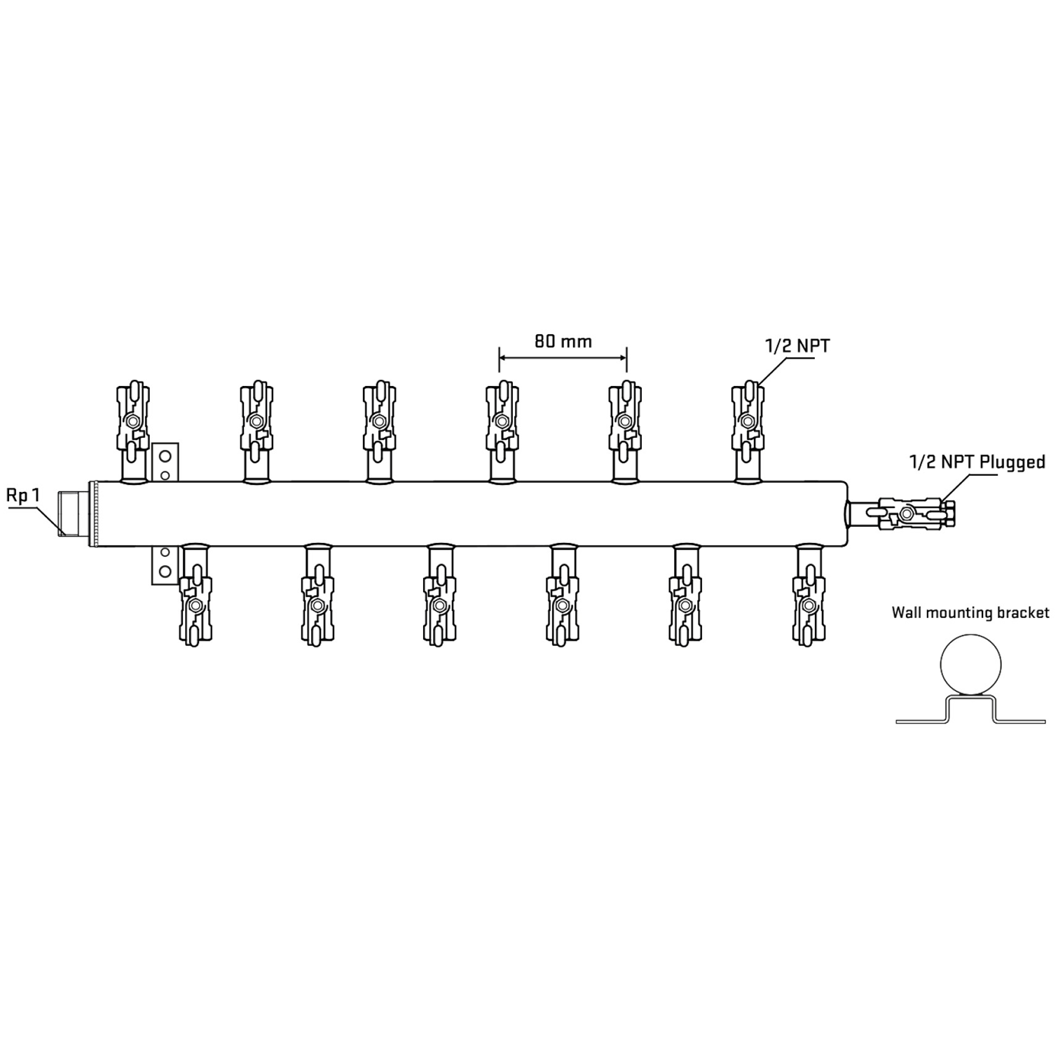 M5F2A010712 Manifolds Stainless Steel Double Sided