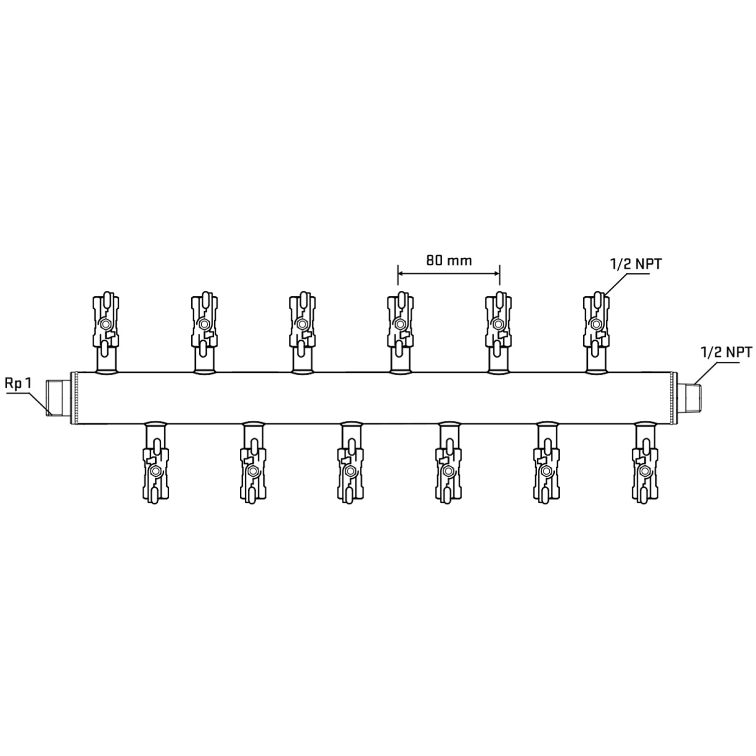 M5F2A010730 Manifolds Stainless Steel Double Sided