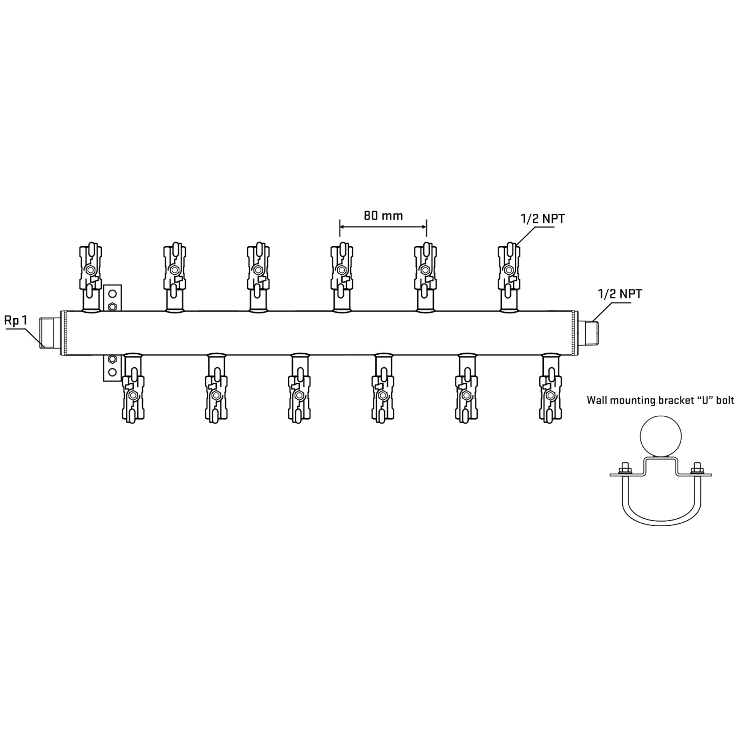 M5F2A010731 Manifolds Stainless Steel Double Sided