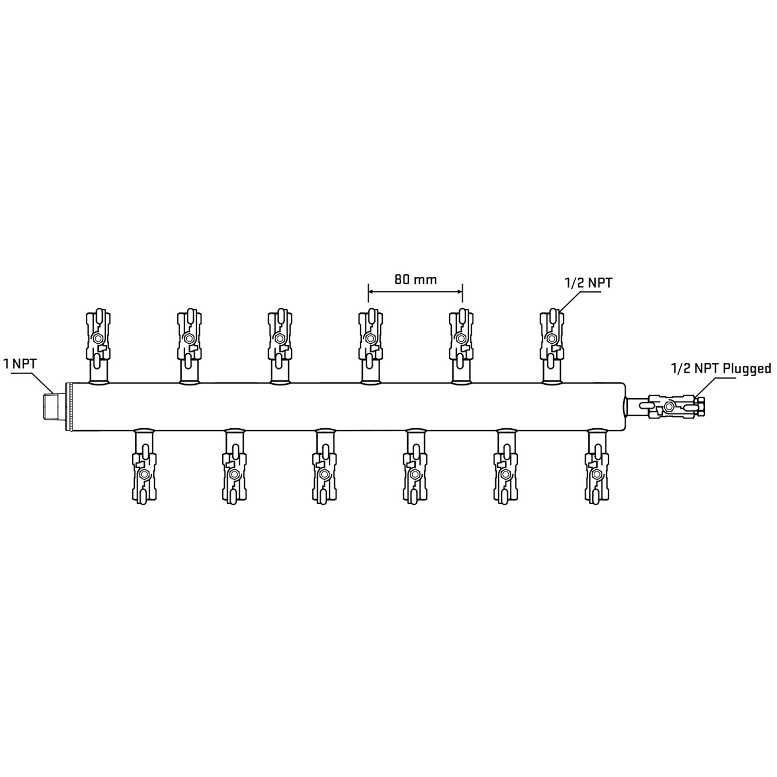 M5F2A010910 Manifolds Stainless Steel Double Sided