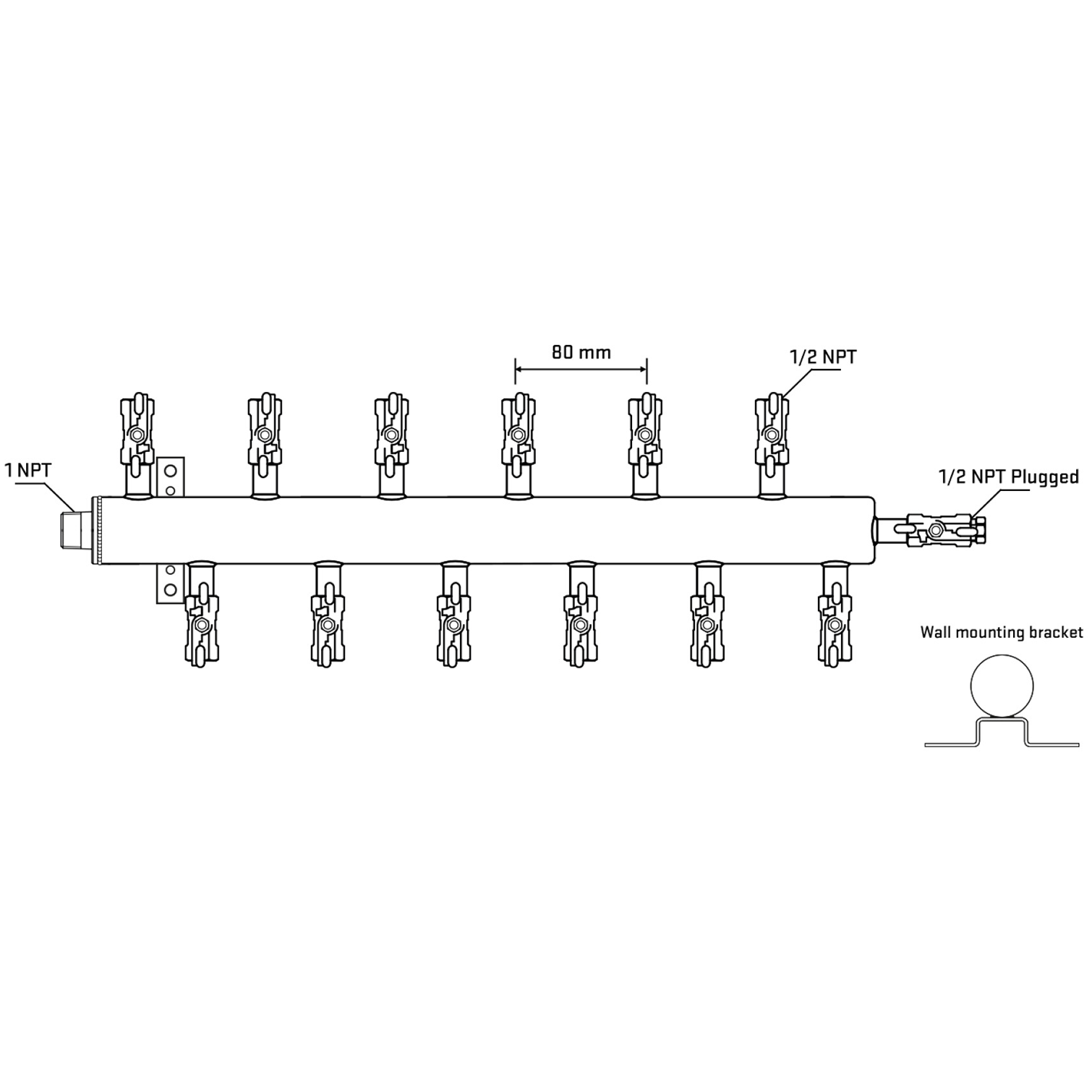 M5F2A010912 Manifolds Stainless Steel Double Sided