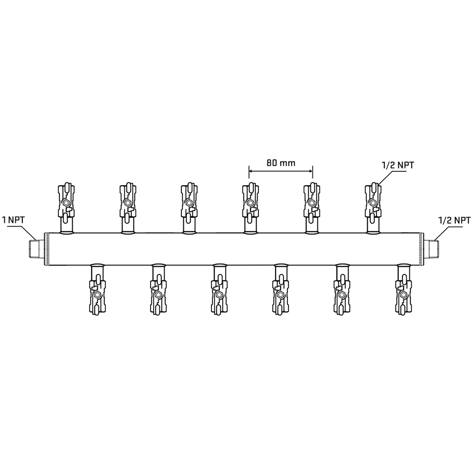 M5F2A010930 Manifolds Stainless Steel Double Sided