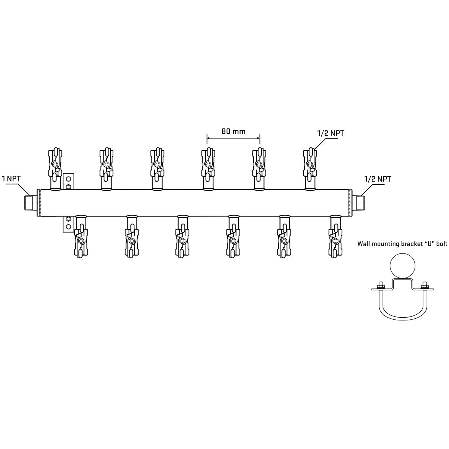 M5F2A010931 Manifolds Stainless Steel Double Sided