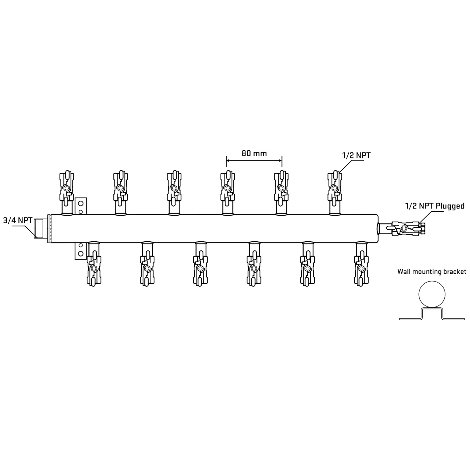 M5F2A011012 Manifolds Stainless Steel Double Sided