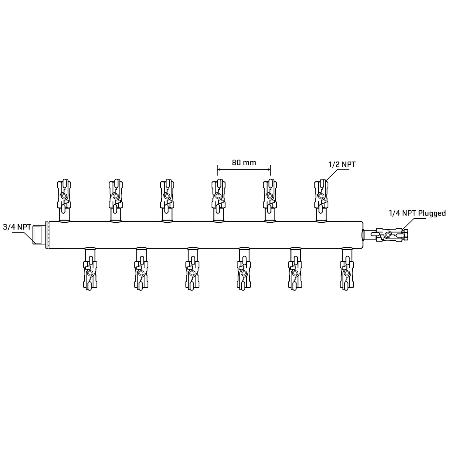 M5F2A011020 Manifolds Stainless Steel Double Sided