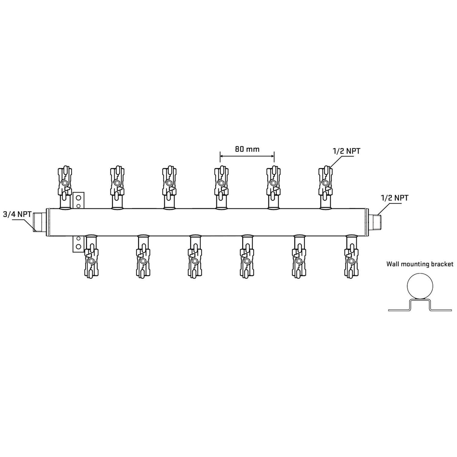 M5F2A011032 Manifolds Stainless Steel Double Sided