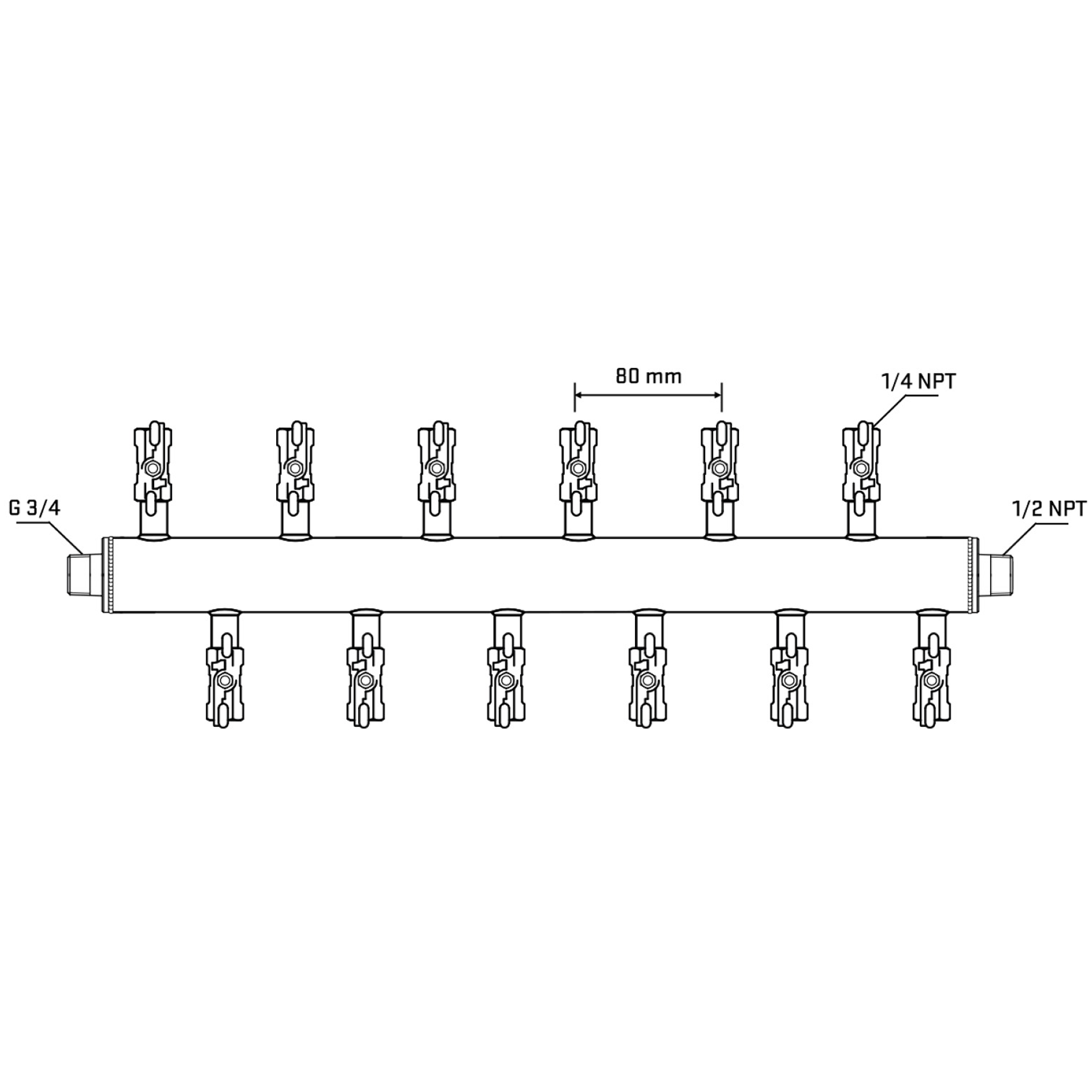 M5F2A020430 Manifolds Stainless Steel Double Sided