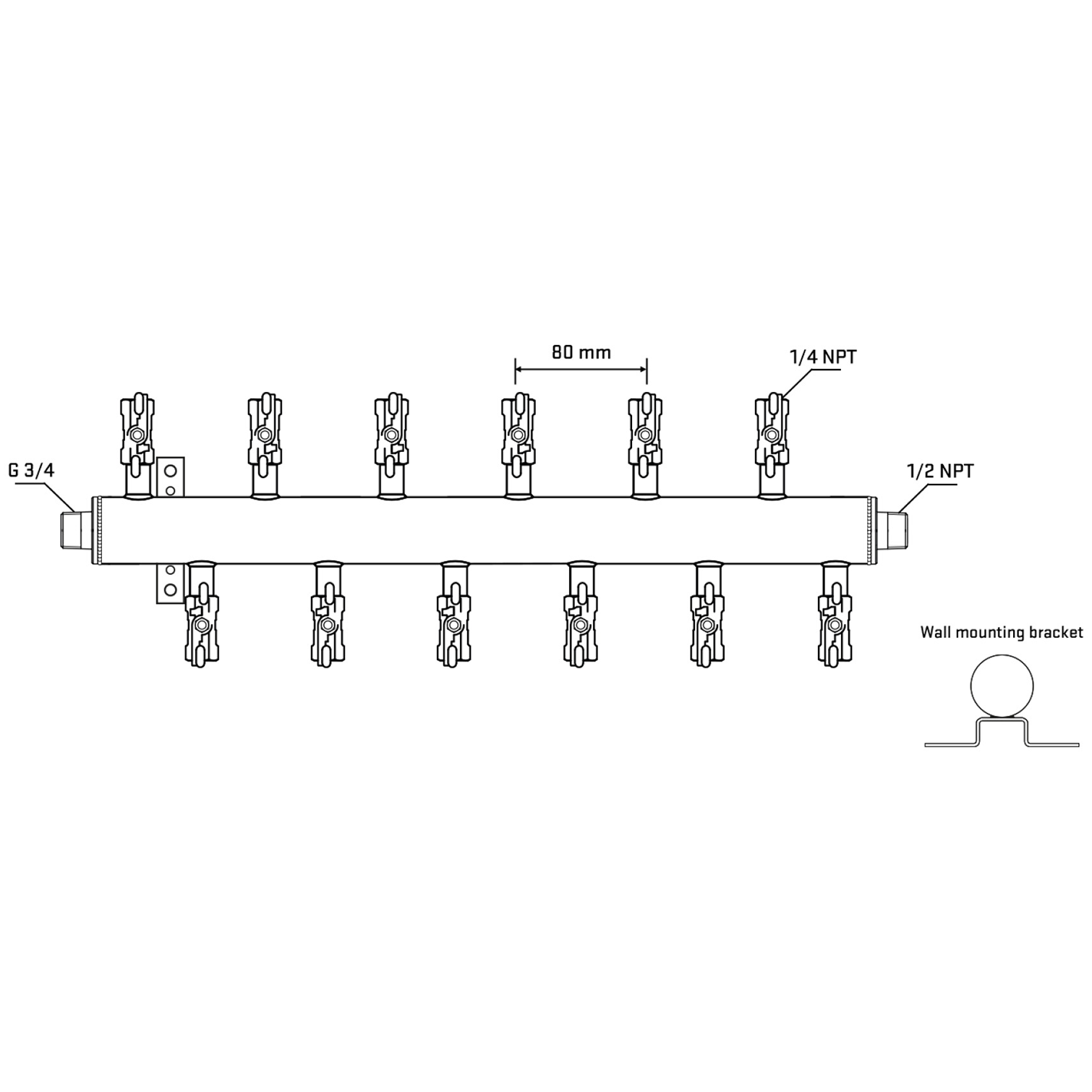 M5F2A020432 Manifolds Stainless Steel Double Sided