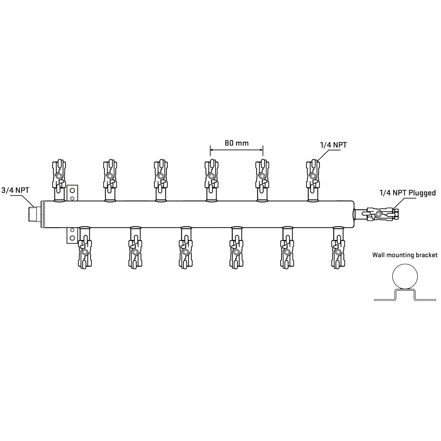 M5F2A020822 Manifolds Stainless Steel Double Sided