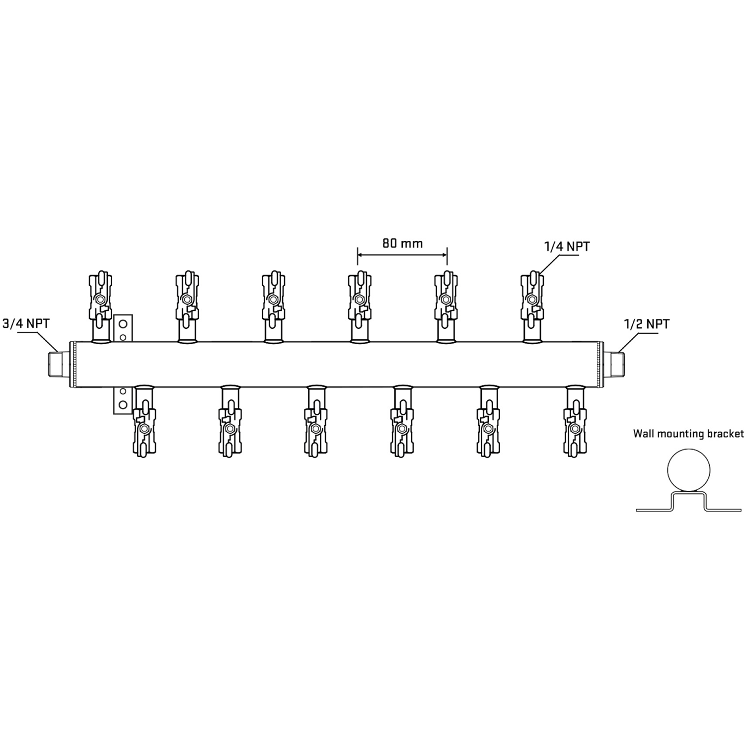 M5F2A020832 Manifolds Stainless Steel Double Sided