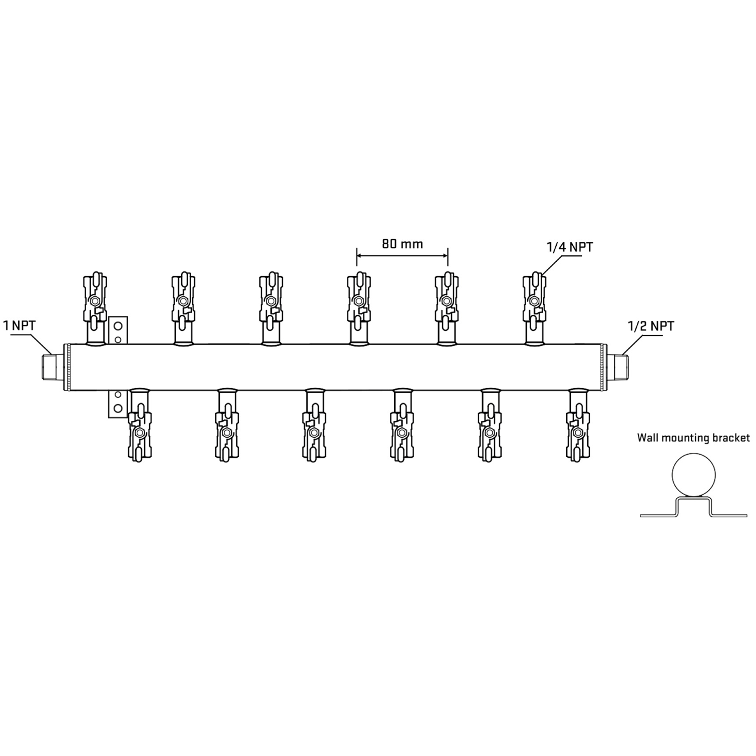 M5F2A020932 Manifolds Stainless Steel Double Sided