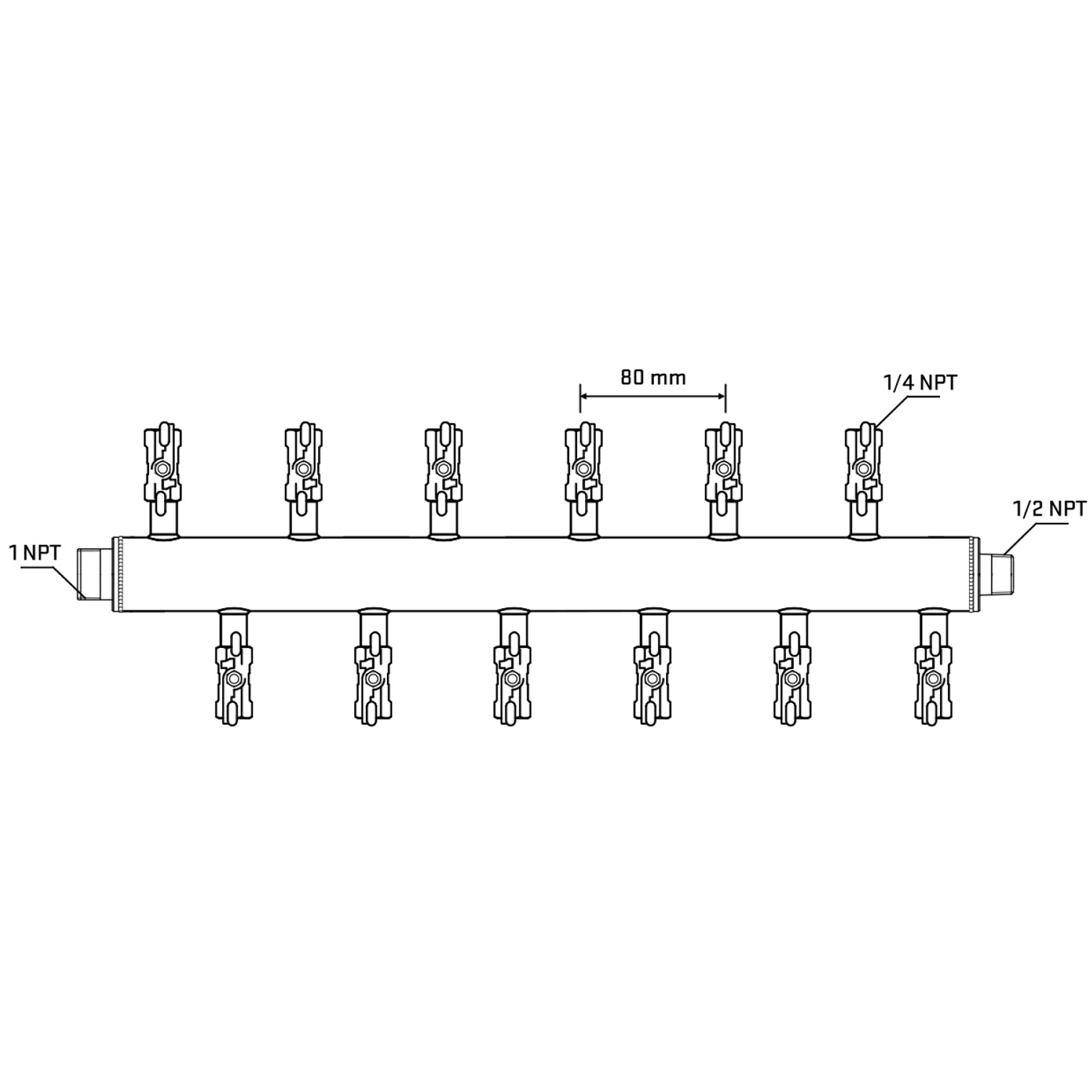 M5F2A021130 Manifolds Stainless Steel Double Sided