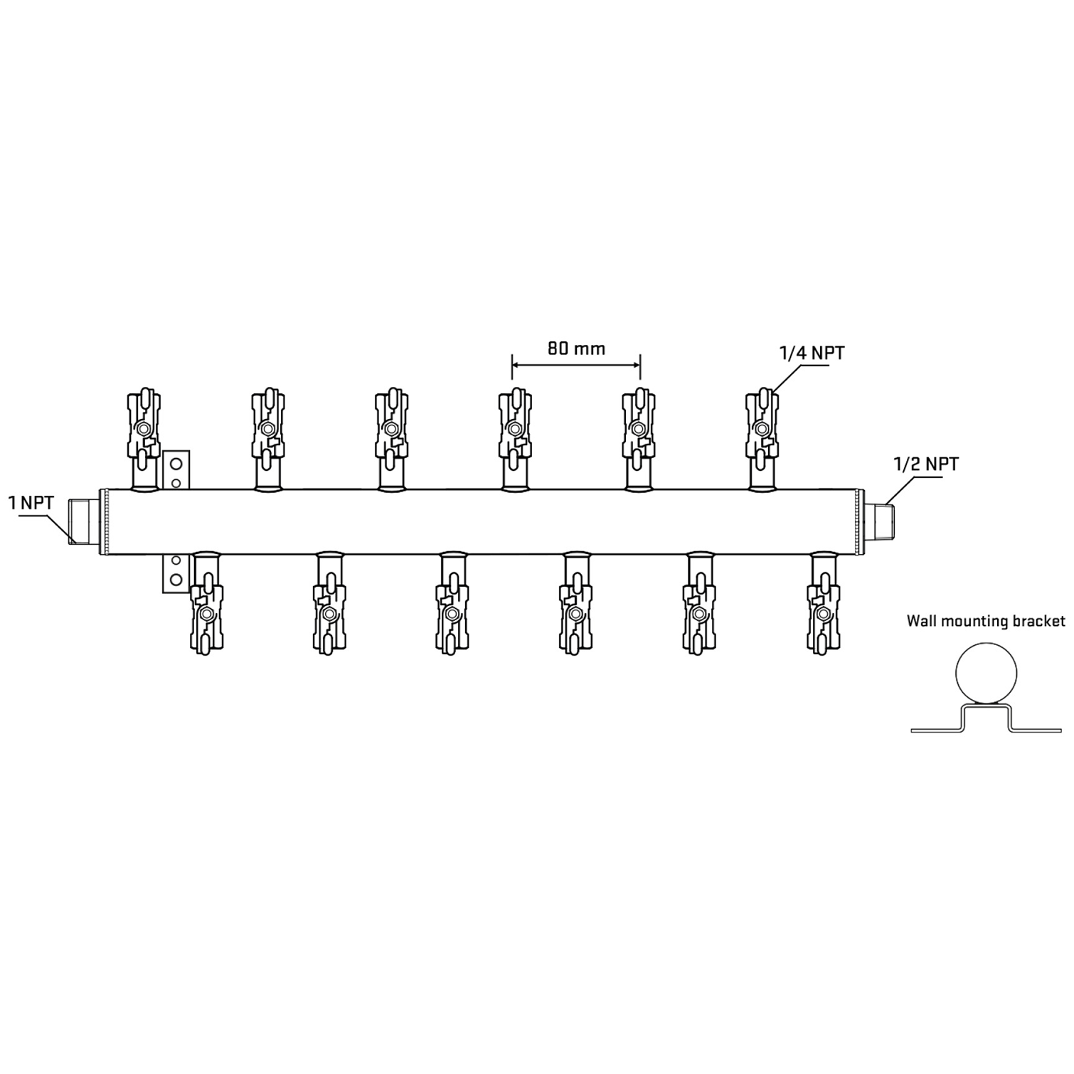 M5F2A021132 Manifolds Stainless Steel Double Sided