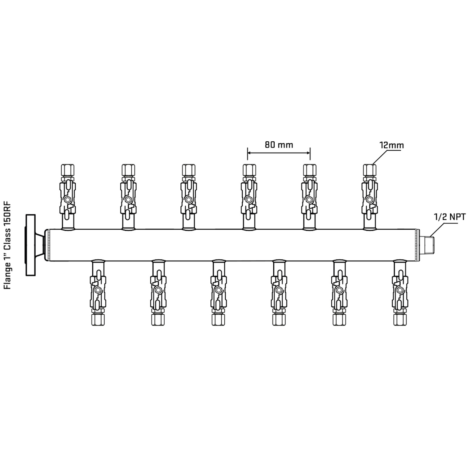 M5F2A030130 Manifolds Stainless Steel Double Sided