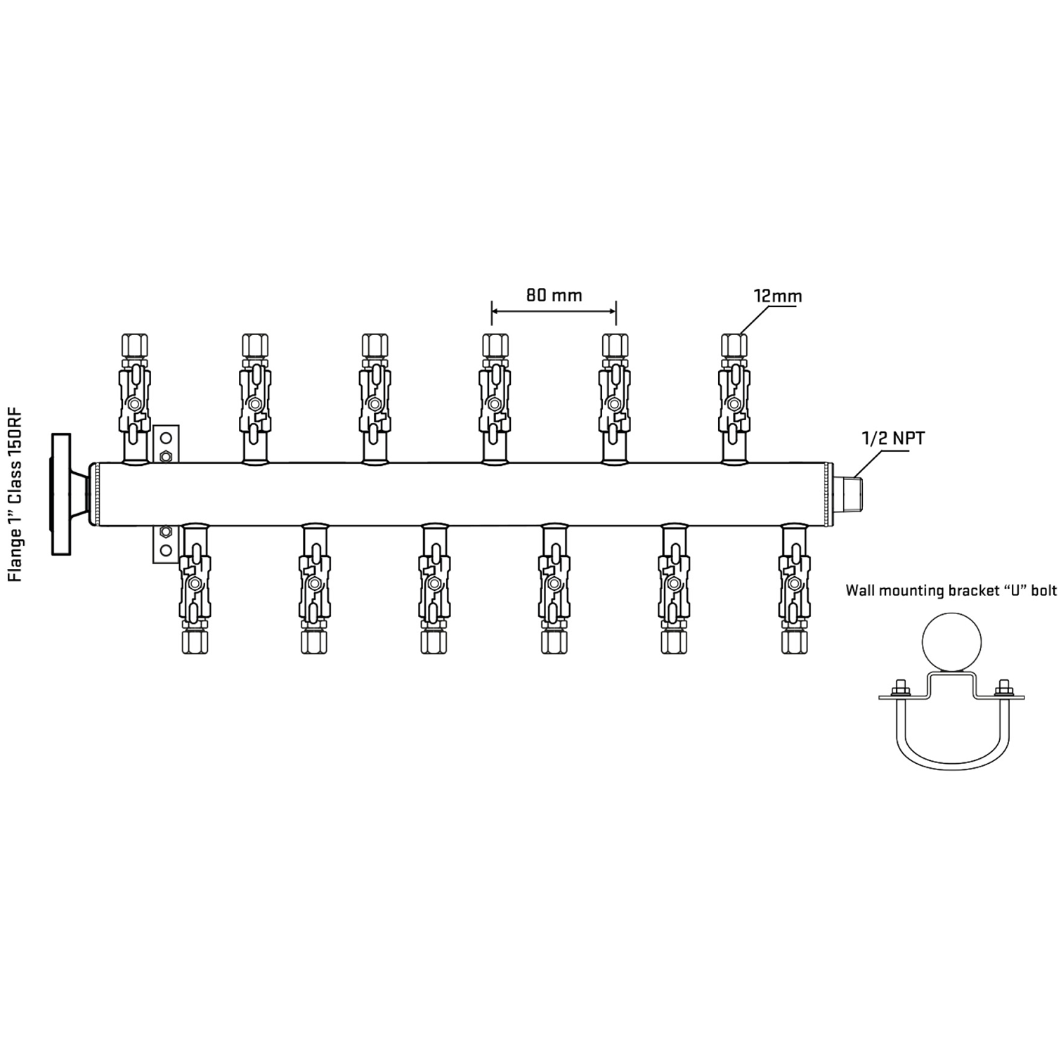 M5F2A030131 Manifolds Stainless Steel Double Sided