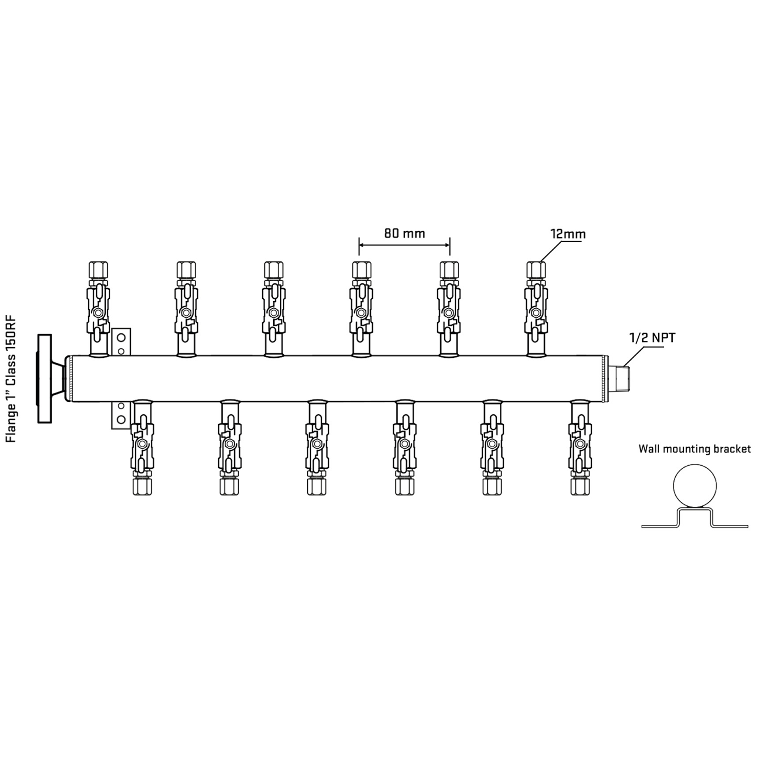 M5F2A030132 Manifolds Stainless Steel Double Sided