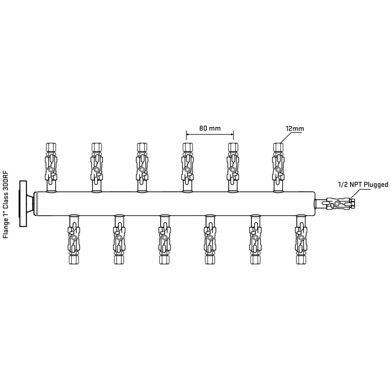 M5F2A030210 Manifolds Stainless Steel Double Sided