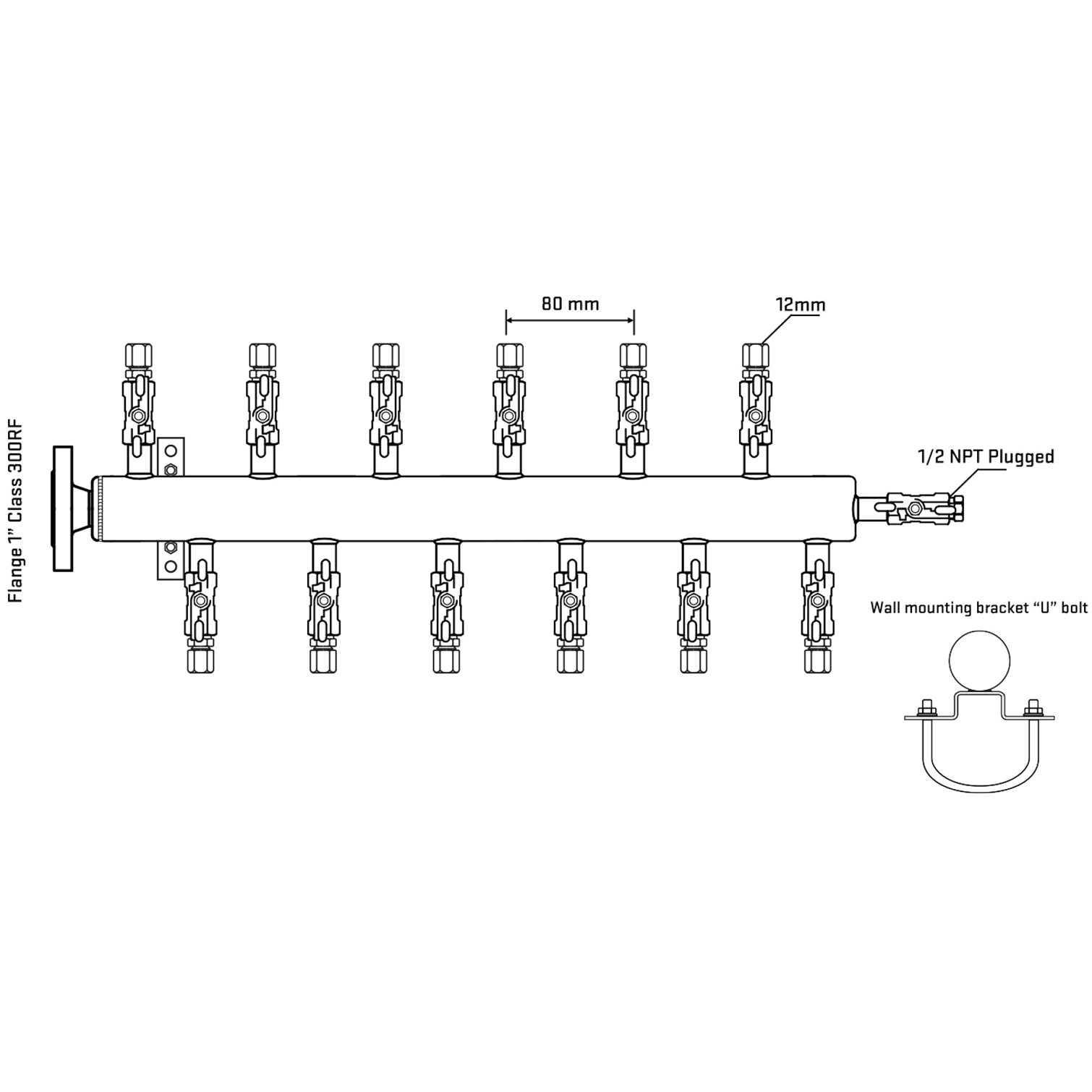 M5F2A030211 Manifolds Stainless Steel Double Sided