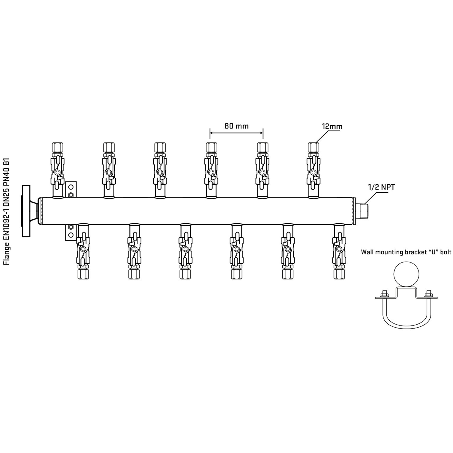 M5F2A030331 Manifolds Stainless Steel Double Sided