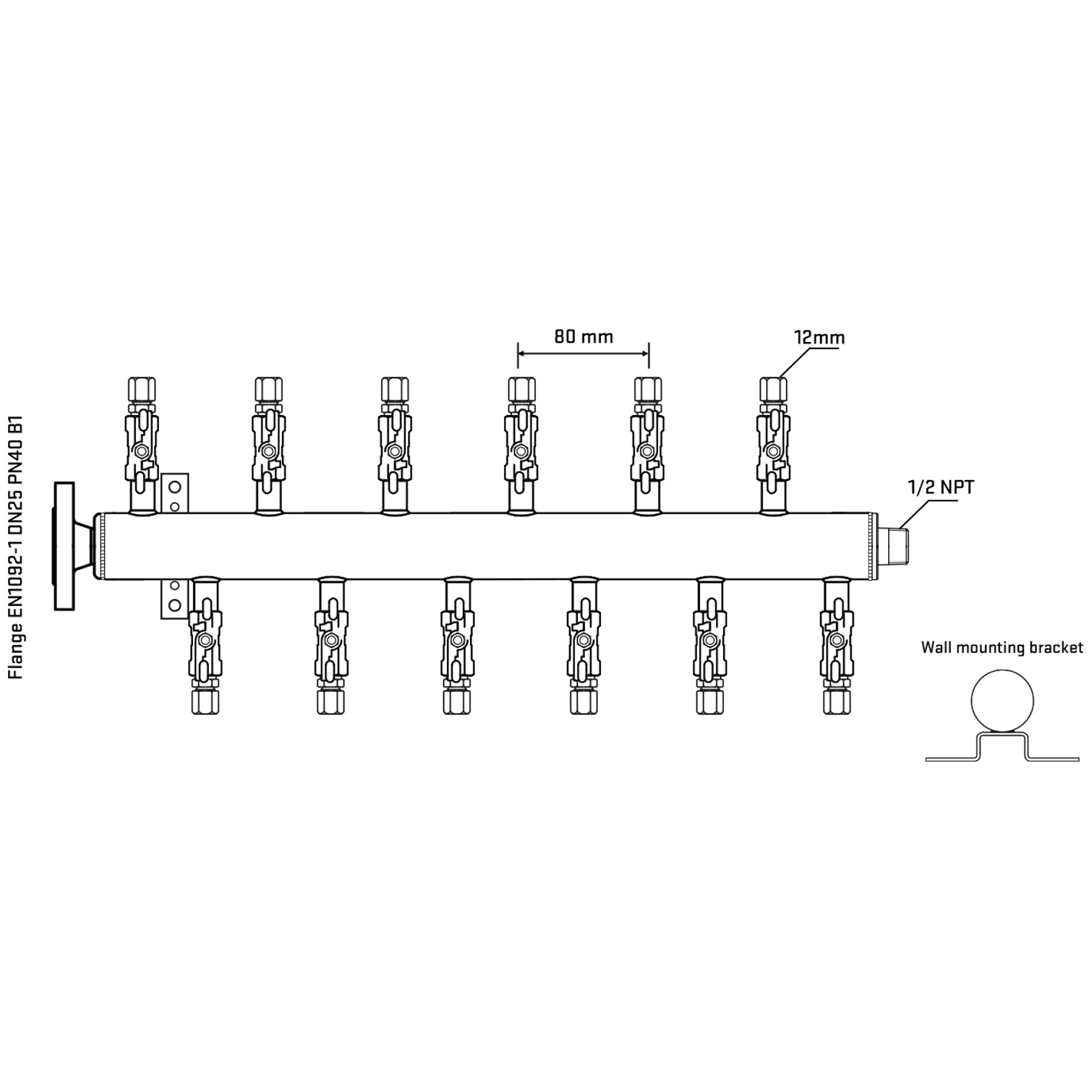 M5F2A030332 Manifolds Stainless Steel Double Sided