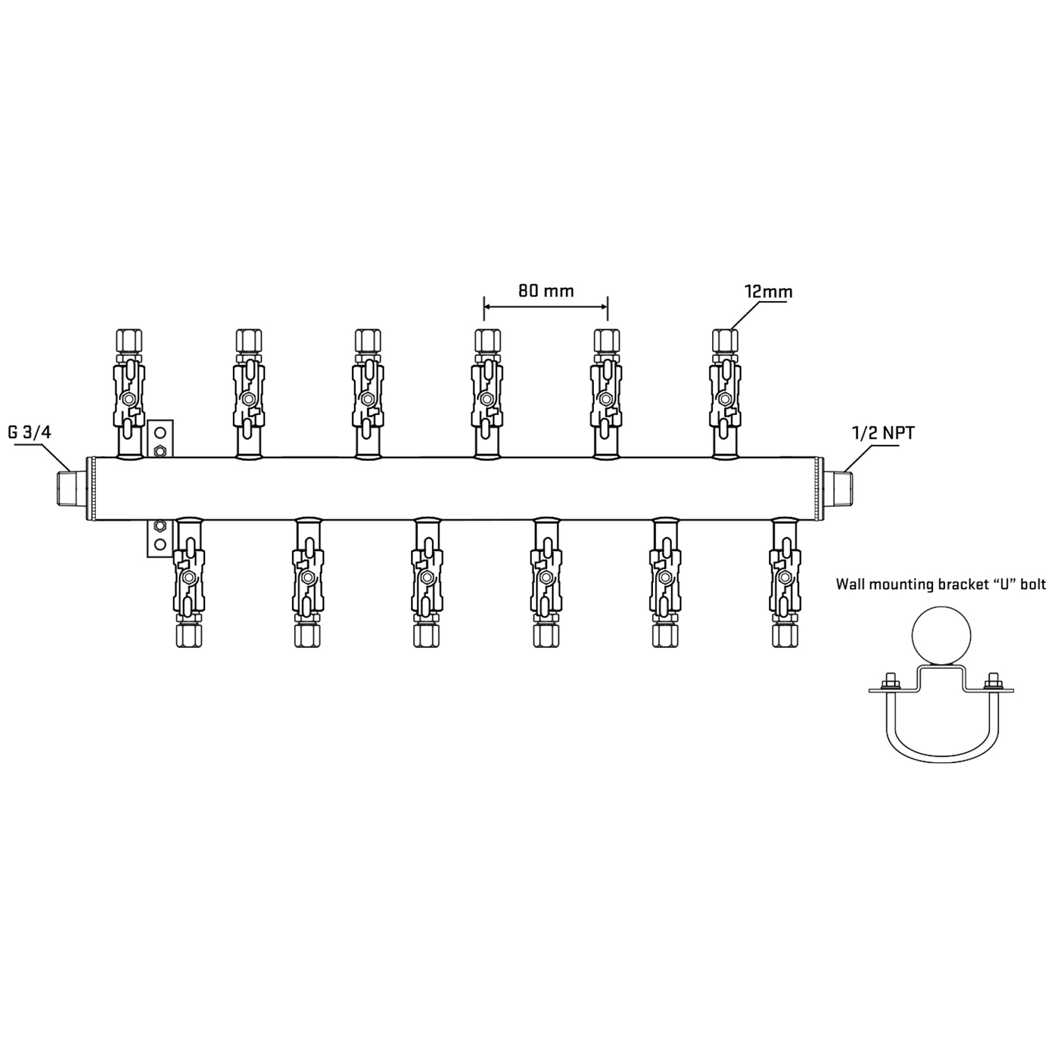 M5F2A030431 Manifolds Stainless Steel Double Sided