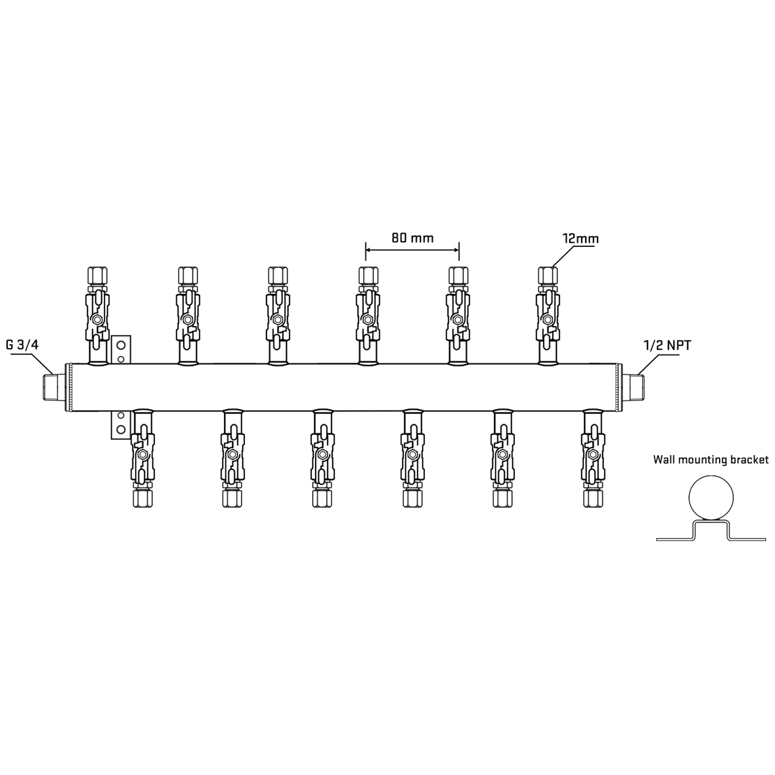 M5F2A030432 Manifolds Stainless Steel Double Sided