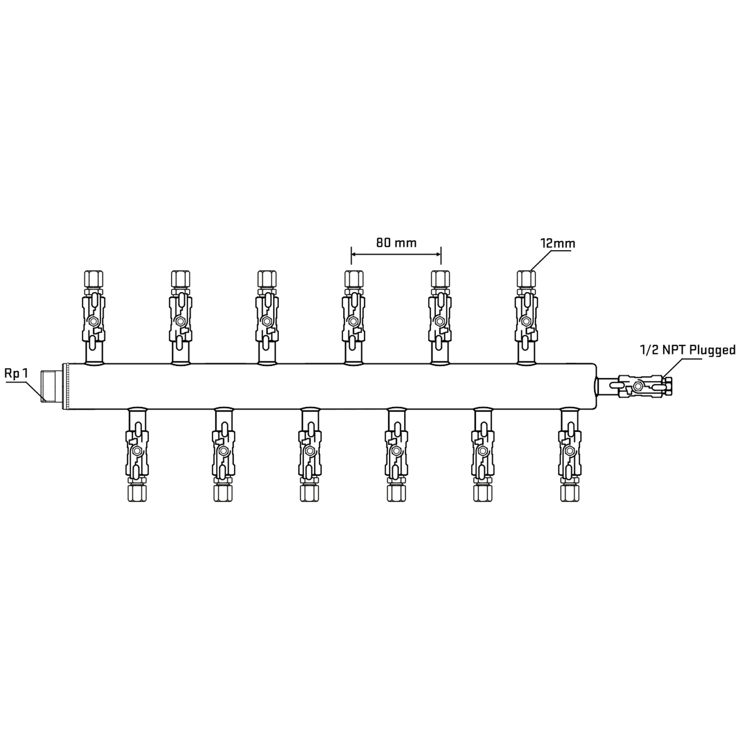 M5F2A030710 Manifolds Stainless Steel Double Sided